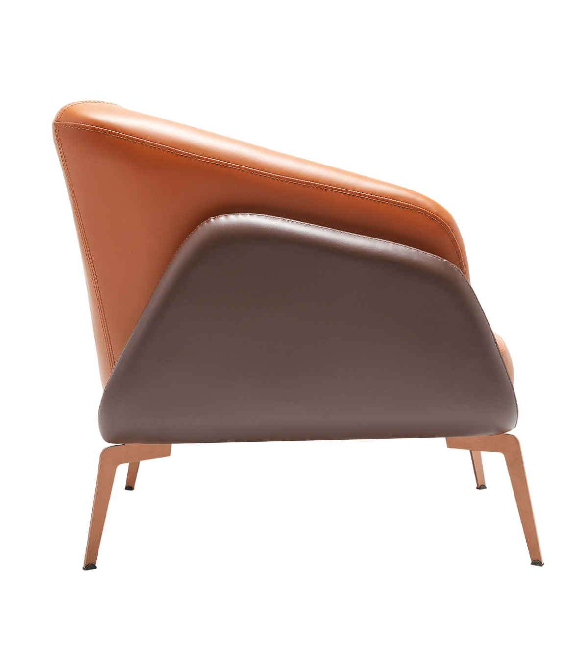 Tilda Rose Metal Ayak Berjer Deri Kahverengi Devetüyü