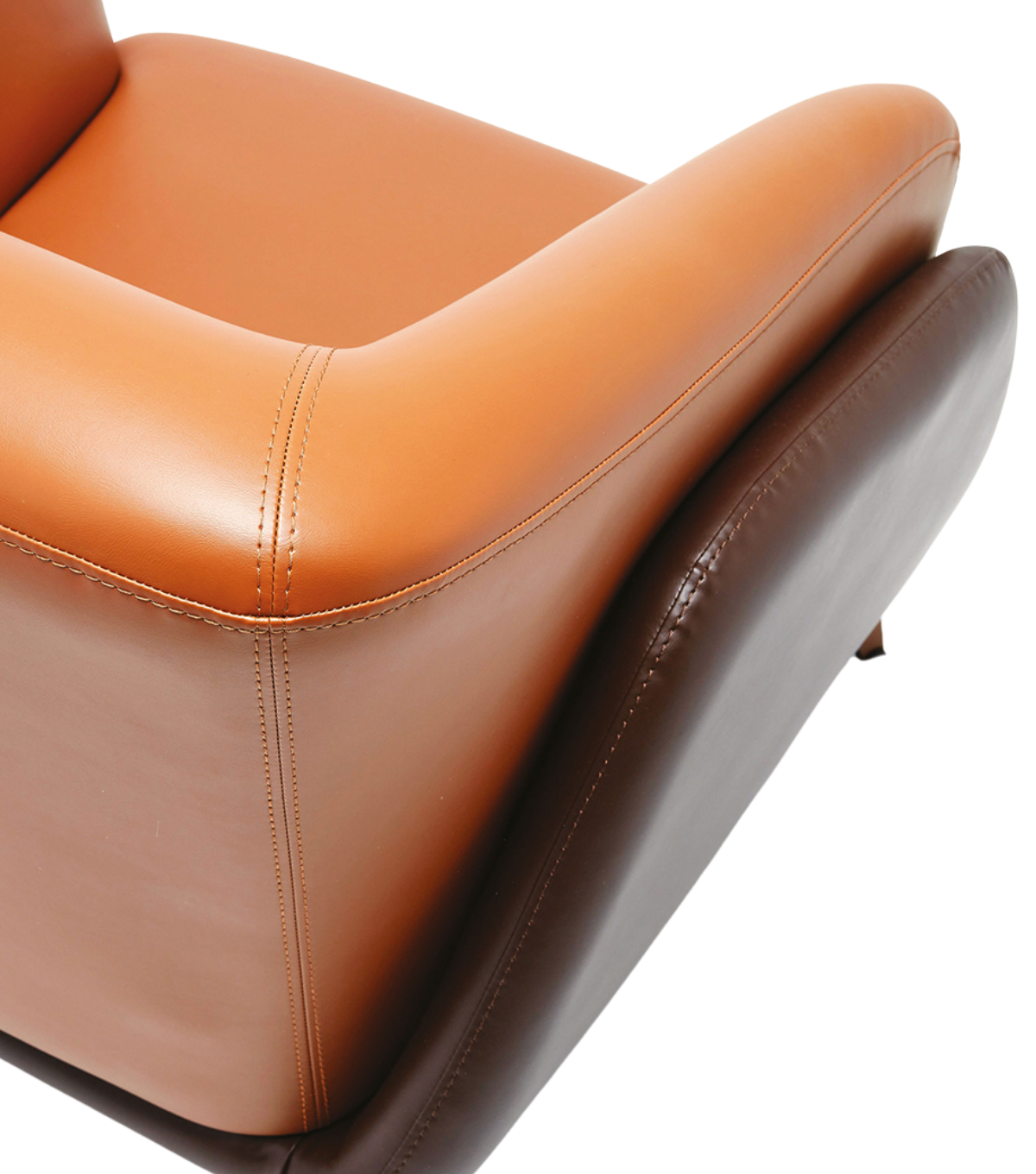 Tilda Rose Metal Ayak Berjer Deri Kahverengi Devetüyü