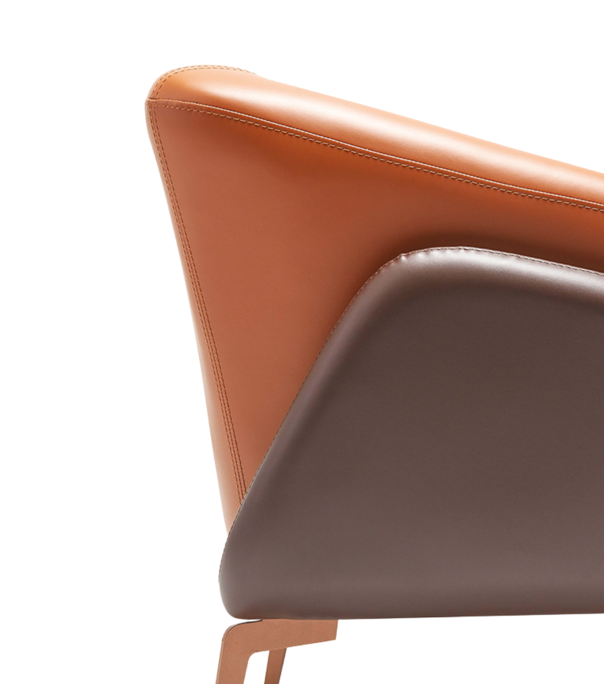 Tilda Rose Metal Ayak Berjer Deri Kahverengi Devetüyü