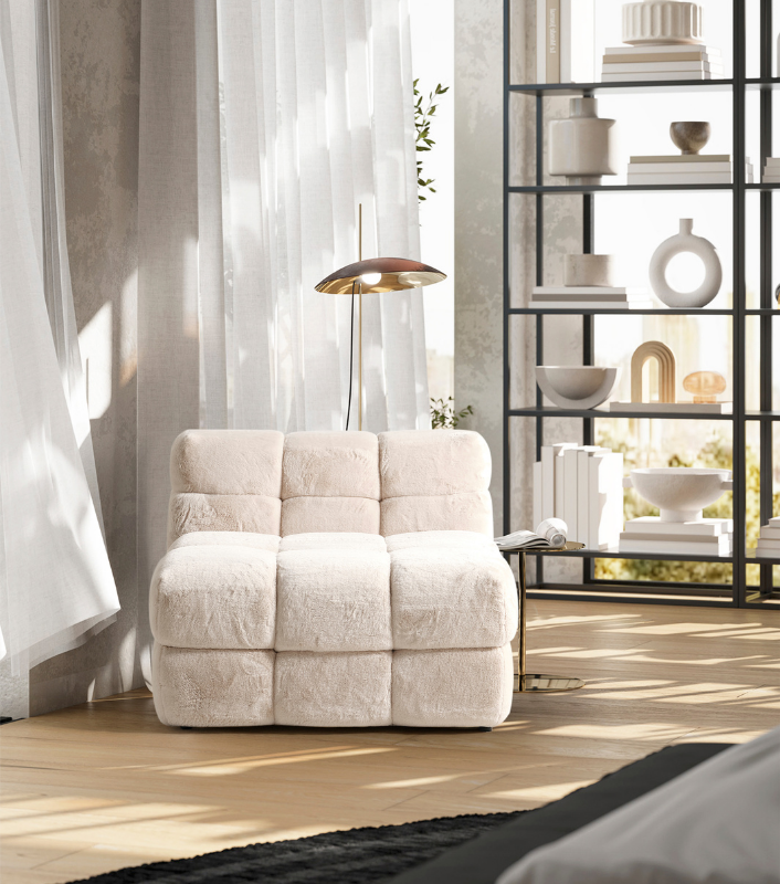 Toledo Comfort Özel Peluş Kumaş Berjer Bej