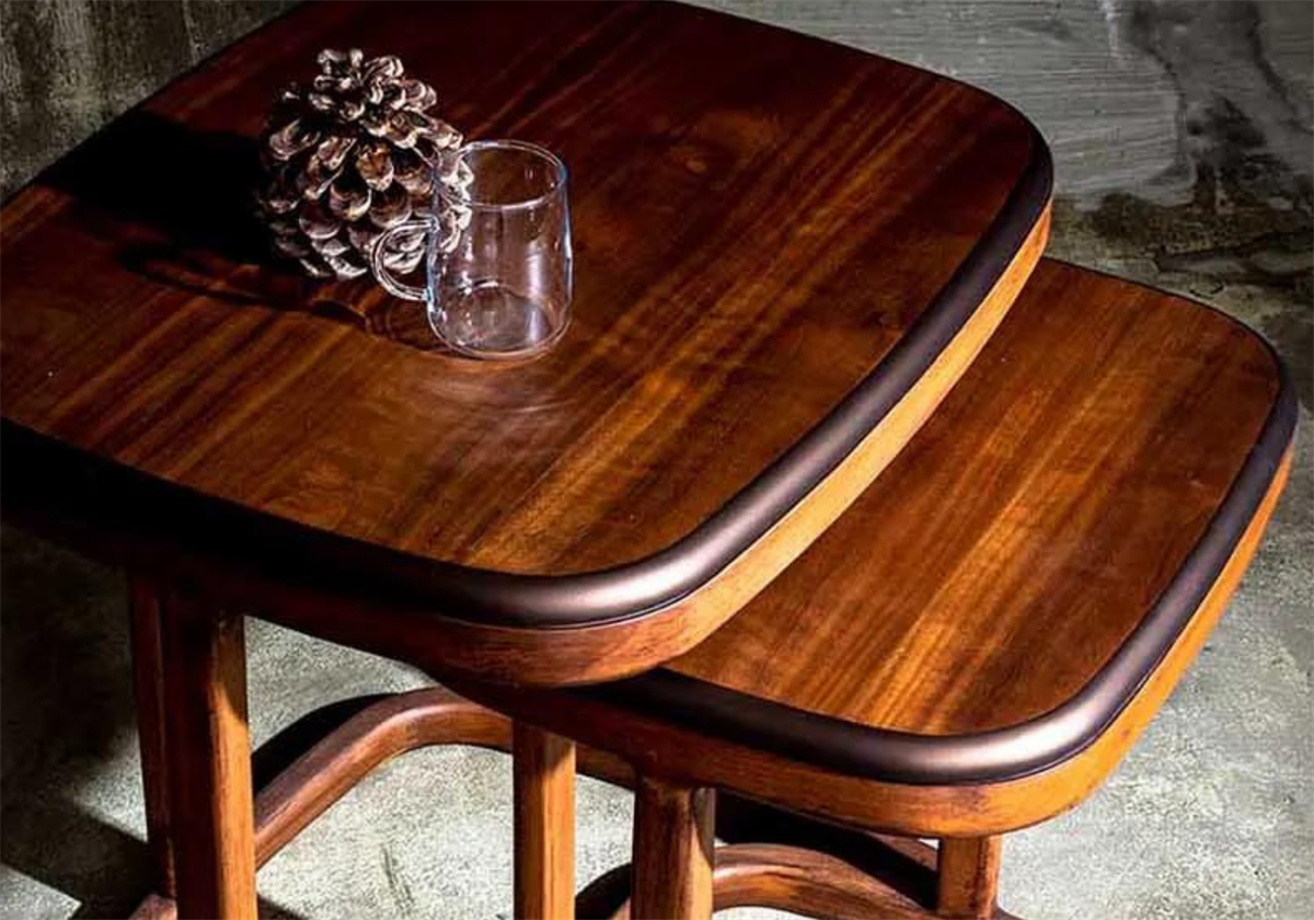 Tori Ahşap İkili Set Sehpa Takımı Zigon Ceviz