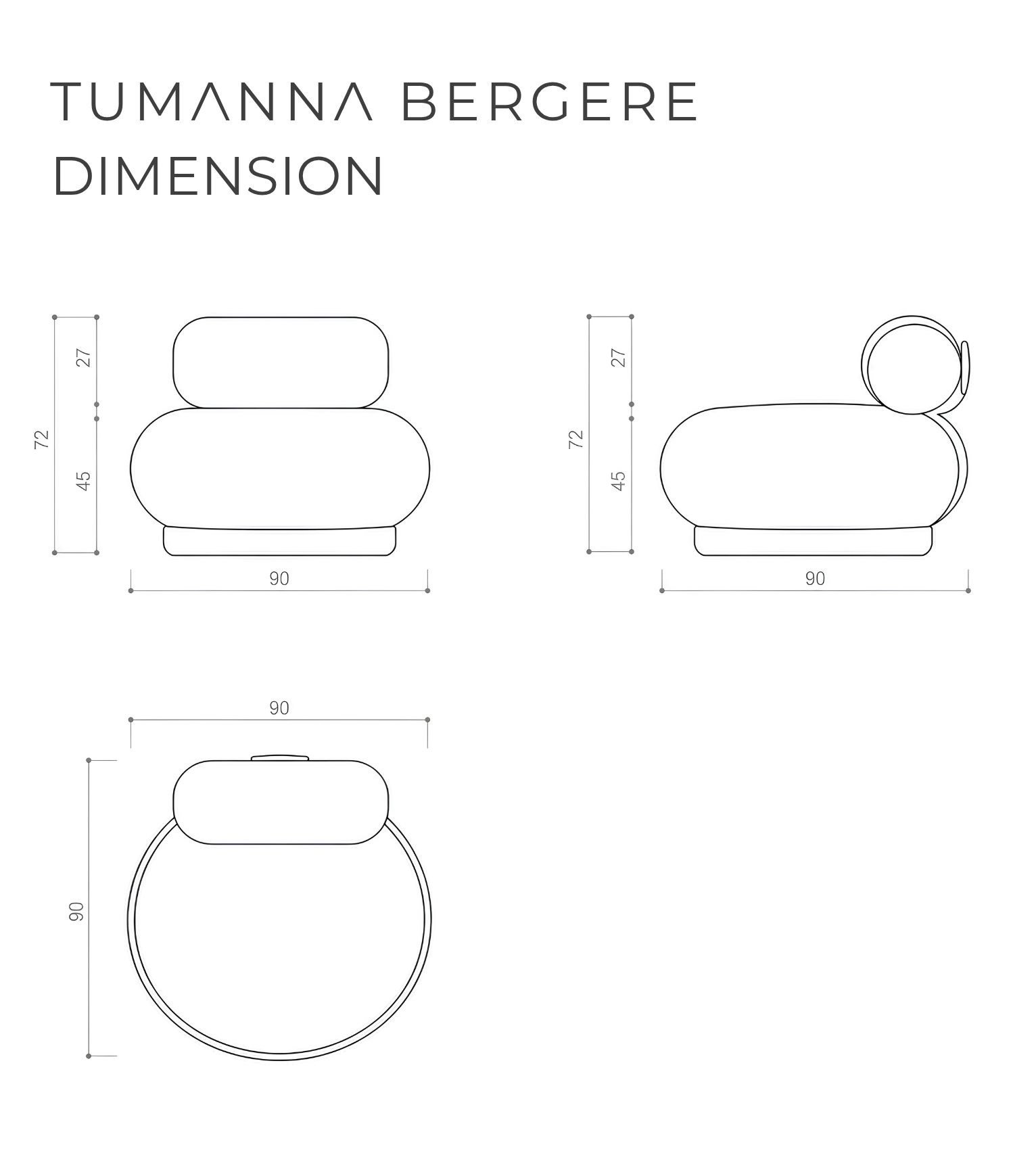 Tumanna Bej Silindir Döner Ayak Berjer