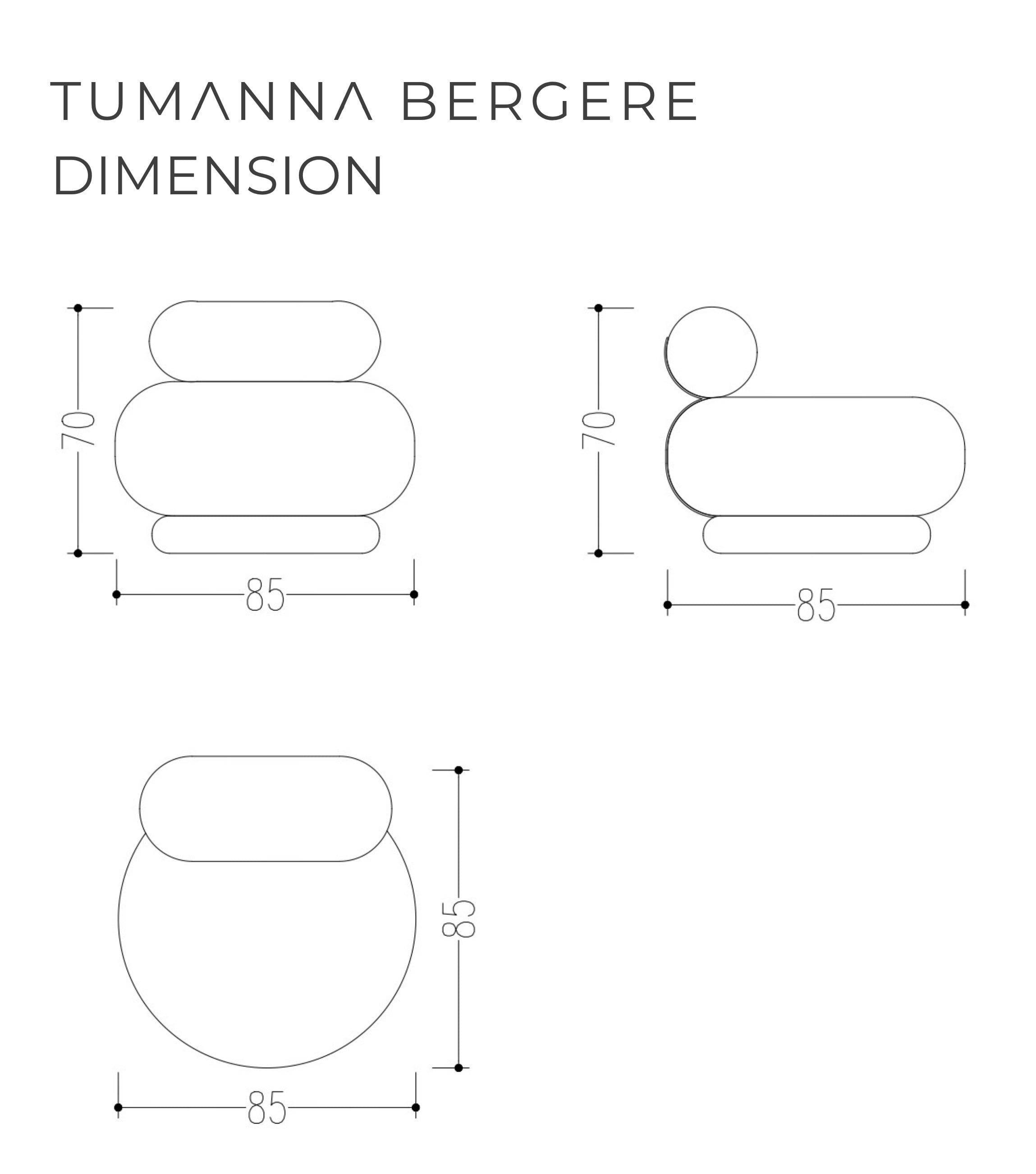 Tumanna Bej Silindir Döner Ayak Berjer