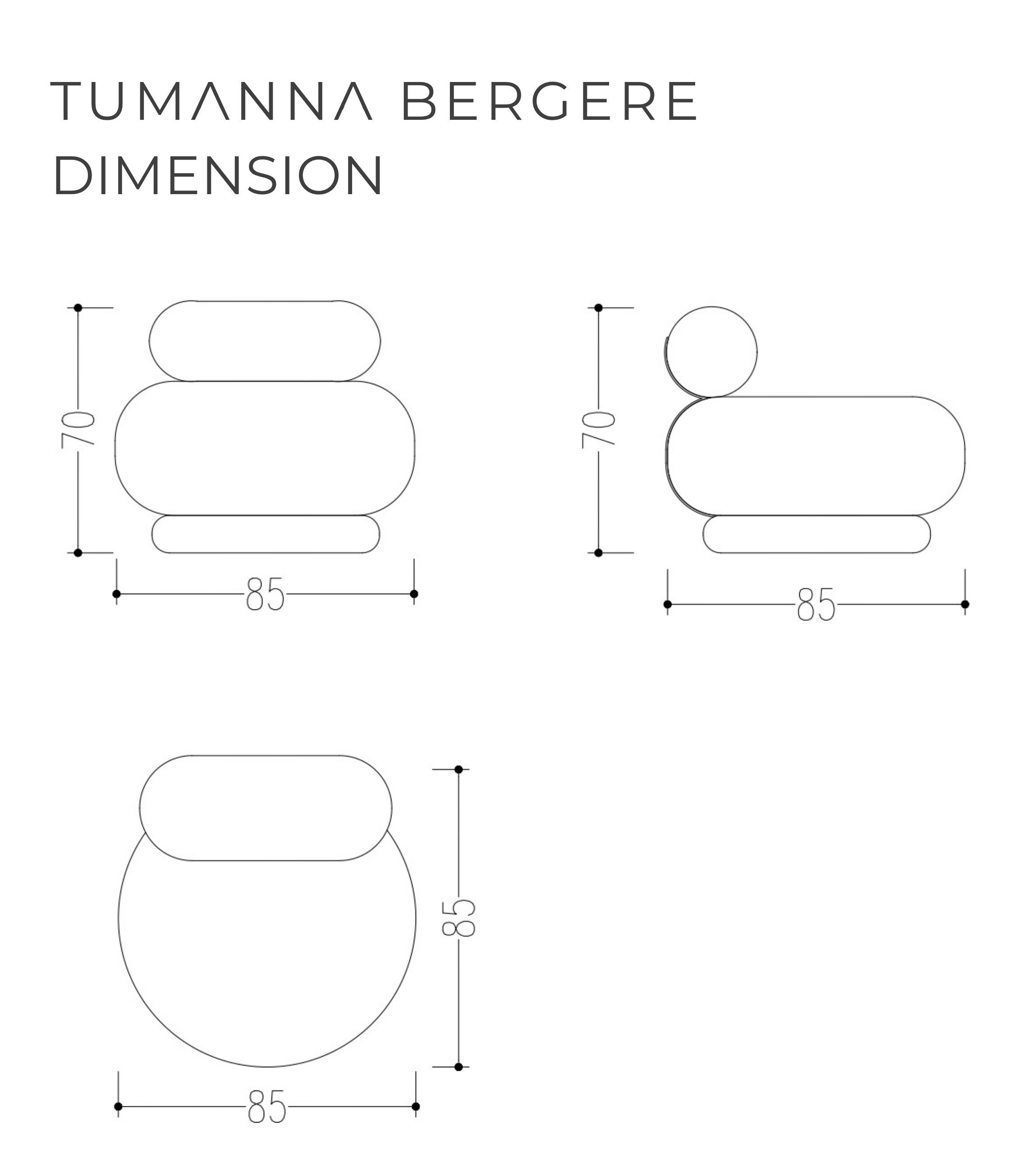 Tumanna Turuncu Silindir Döner Ayak Berjer