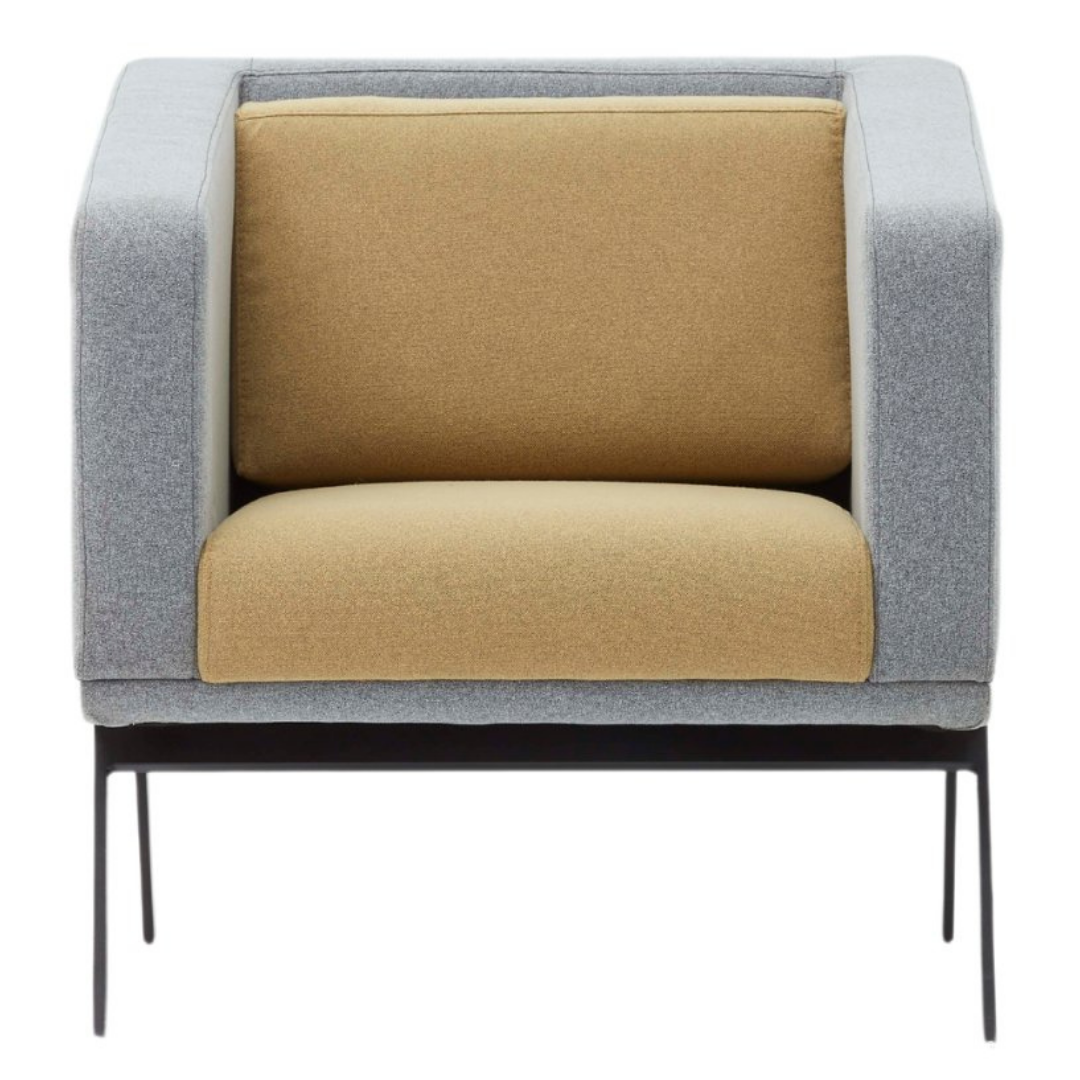 Vixon Metal Ayak Sarı Gri Berjer