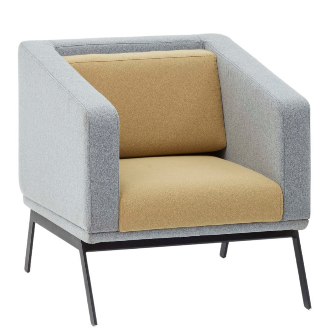 Vixon Metal Ayak Sarı Gri Berjer