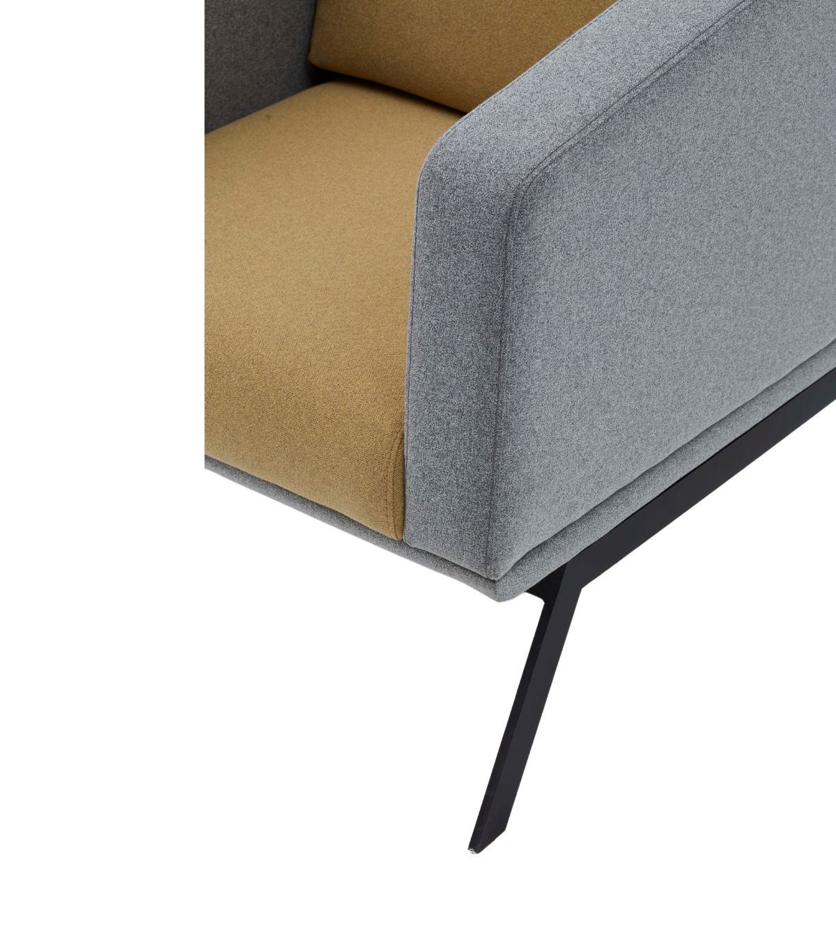 Vixon Metal Ayak Sarı Gri Berjer