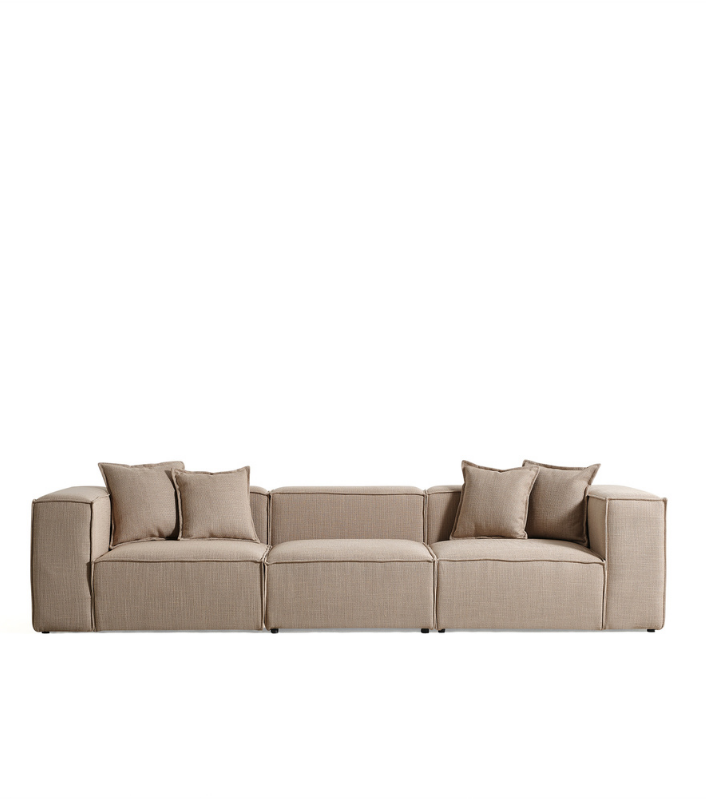 Volye Comfort Köşe Koltuk Dokuma Keten Koyu Bej 1003