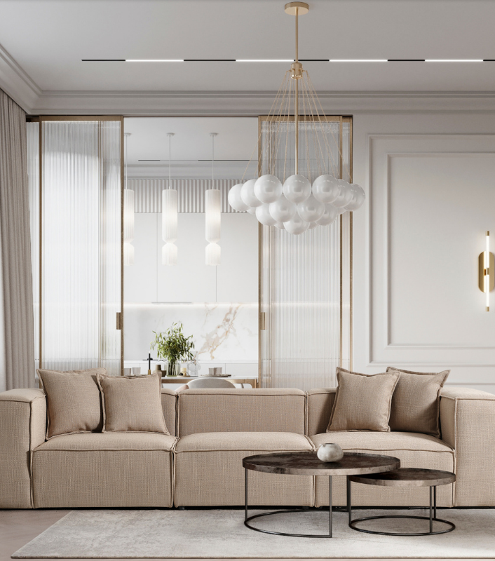 Volye Comfort Köşe Koltuk Dokuma Keten Koyu Bej 1003