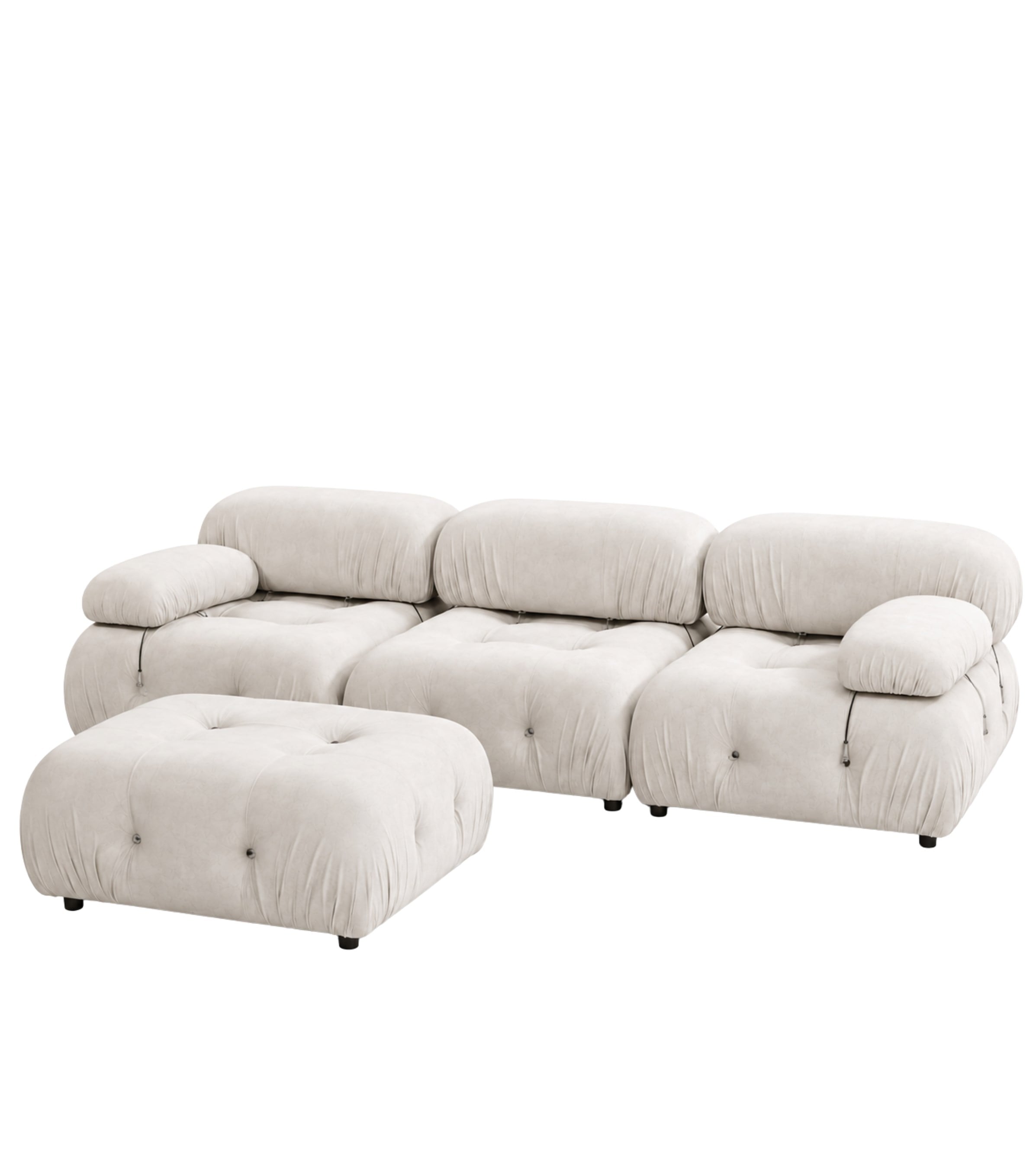 Voyage Kapitone Sofa Corner Velvet Beige
