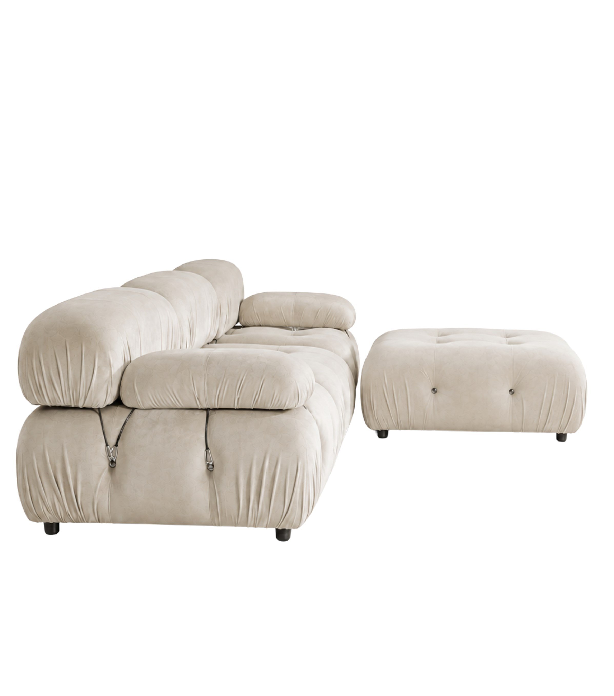 Voyage Kapitone Sofa Corner Velvet Beige