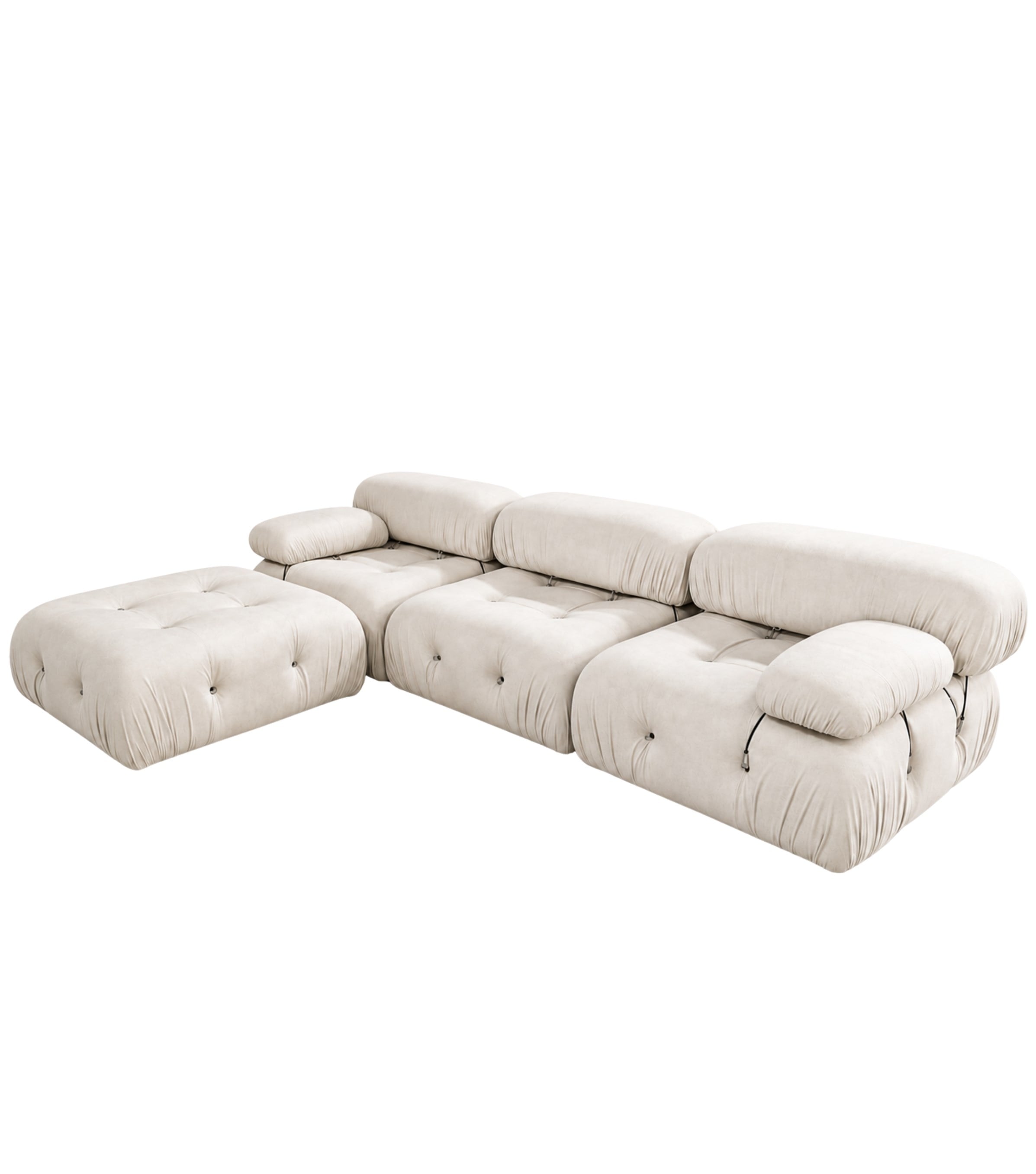 Voyage Kapitone Sofa Corner Velvet Beige