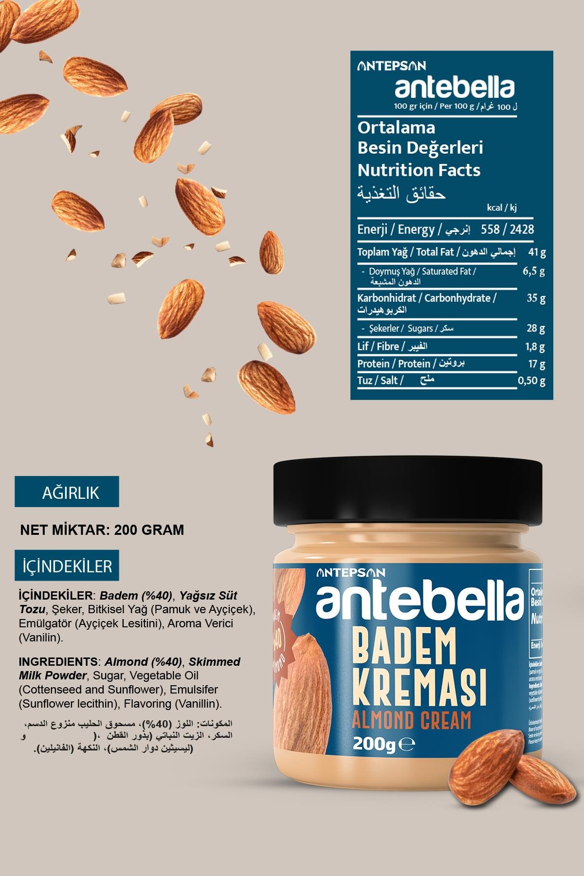 Antebella Badem 200 g + Kaju 200 g + Fındık Kreması 200 g