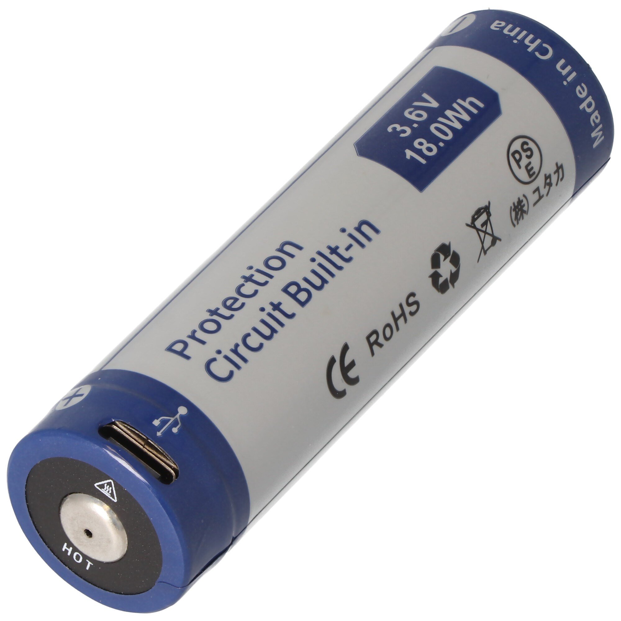 2 adet 21700 Li-ion pil 5000mAh 3.7V - 3.6V 76,2x21,4mm PCB korumalı, USB-C şarj seçeneği dahil