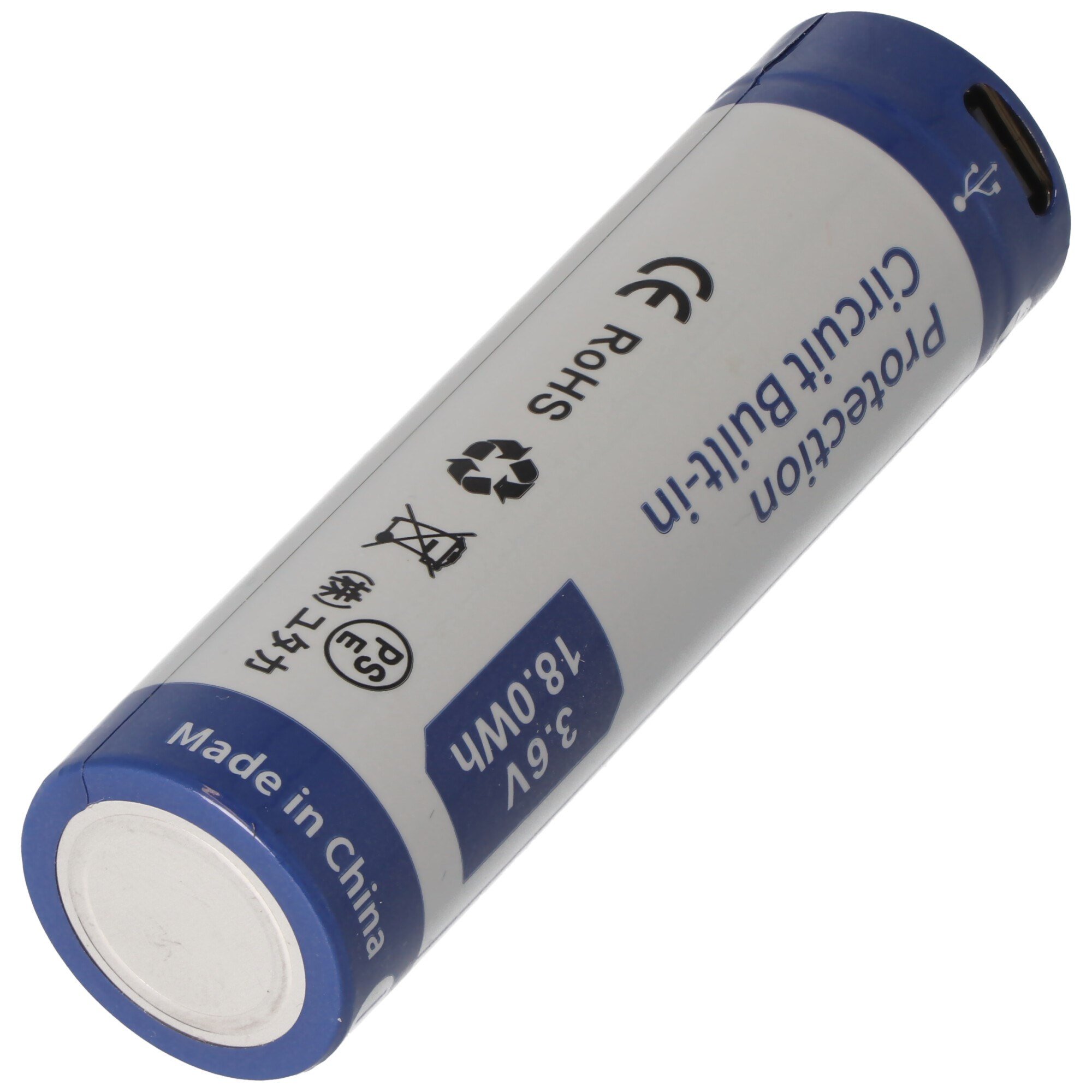 21700 Li-ion pil 5000mAh Li-ion 3.7V - 3.6V 76,2x21.4mm, PCB korumalı, USB-C şarj seçeneği dahil P2150TC