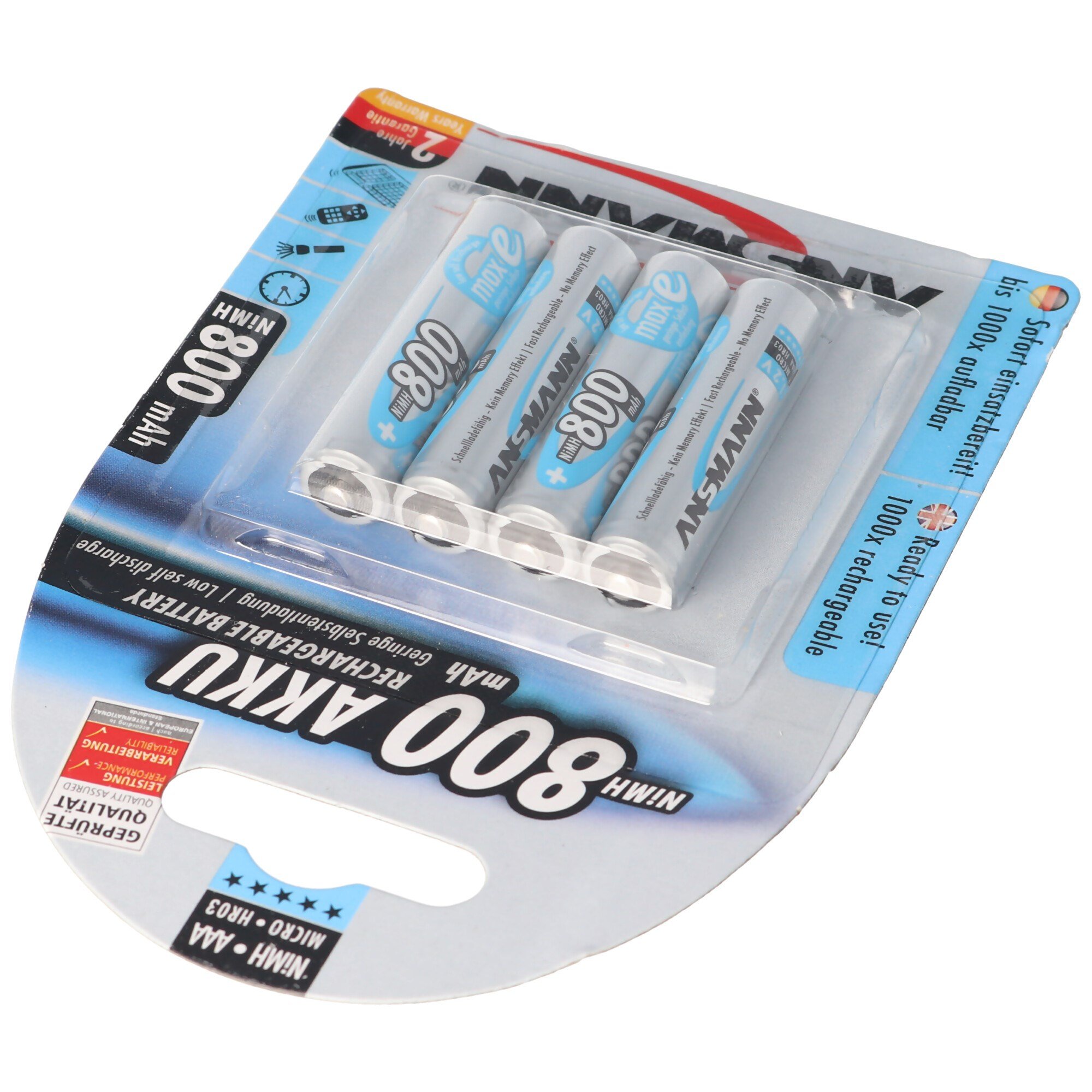 4 blisterde Ansmann maxE Mikro AAA pil