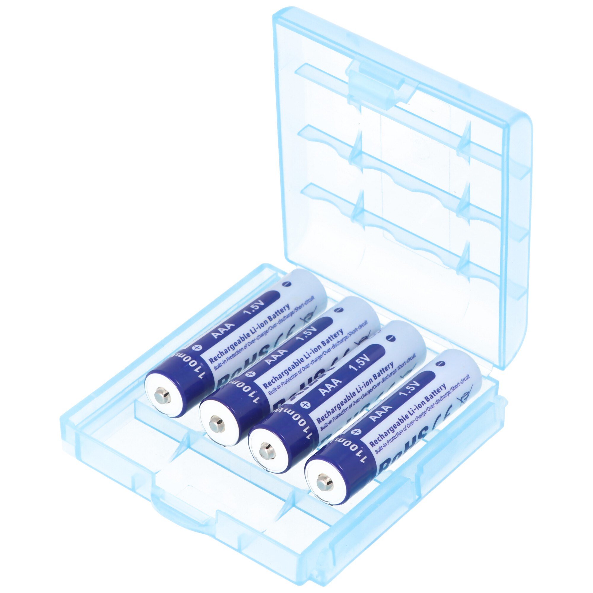 4x AAA 1.5V 1100mWh tipik olarak 700mAh lityum iyon pil, yalnızca özel bir şarj cihazıyla şarj edilebilir