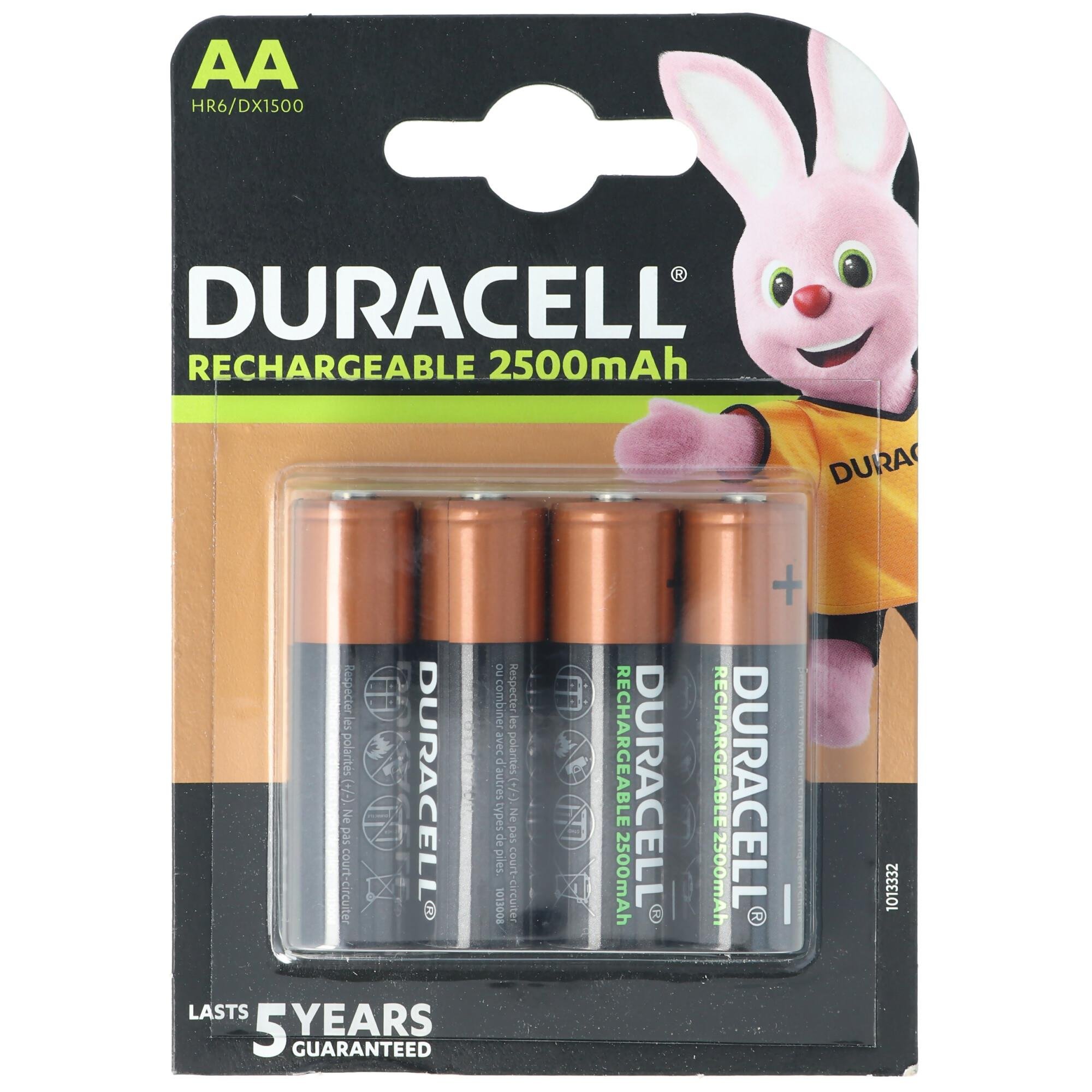 Duracell Ön Şarjlı Mignon pil Ni-MH 1.2V, maks. 4'lü blister ambalajda 2500mAh