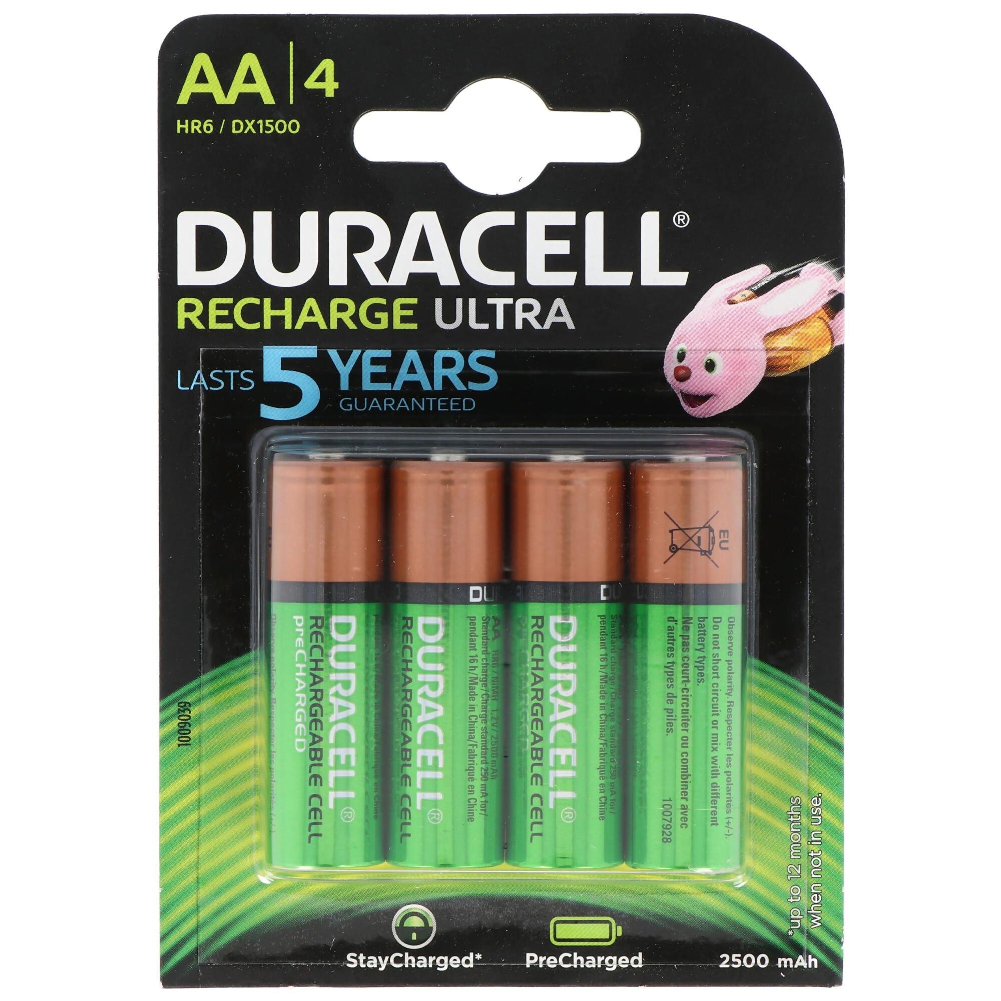 Duracell Ön Şarjlı Mignon pil Ni-MH 1.2V, maks. 4'lü blister ambalajda 2500mAh