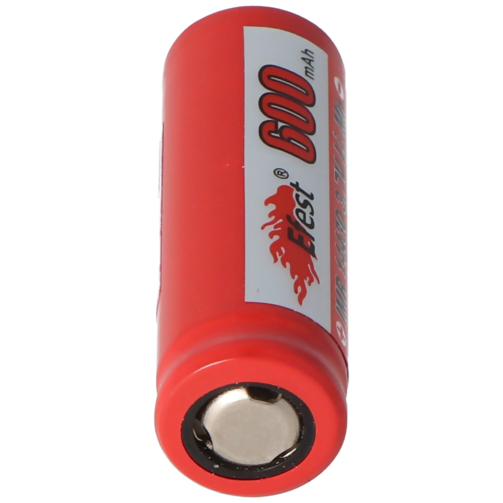 Efest IMR 14430 600mAh 3.6V - pozitif kutup düz 3.7V Li-ion pil, boyutlar 42.63x14.4mm