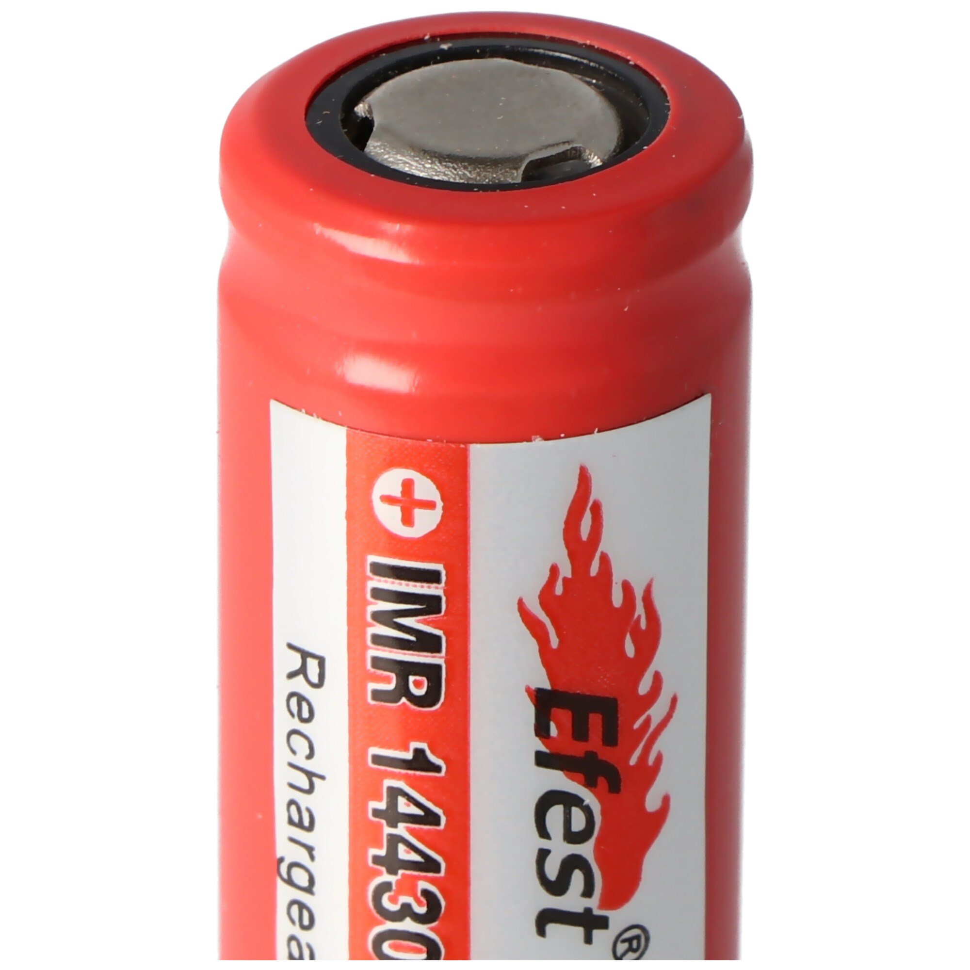 Efest IMR 14430 600mAh 3.6V - pozitif kutup düz 3.7V Li-ion pil, boyutlar 42.63x14.4mm
