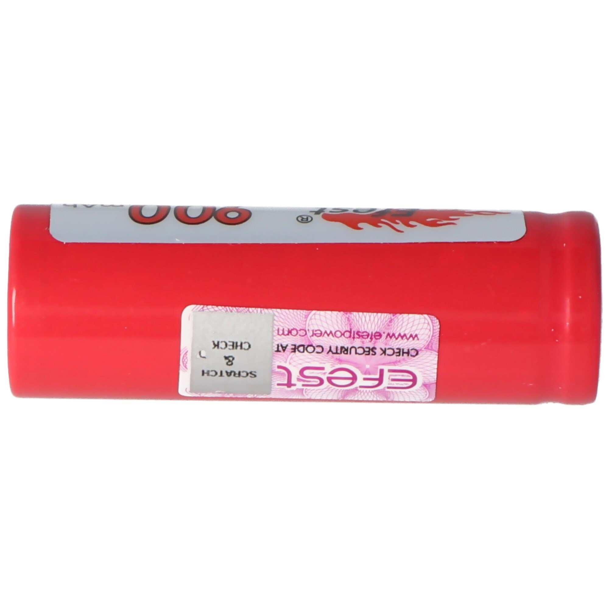Efest IMR 16500 900mAh 3.6V - 3.7V Li-ion pil pozitif kutup düz, boyutlar 50.05x16.6mm not