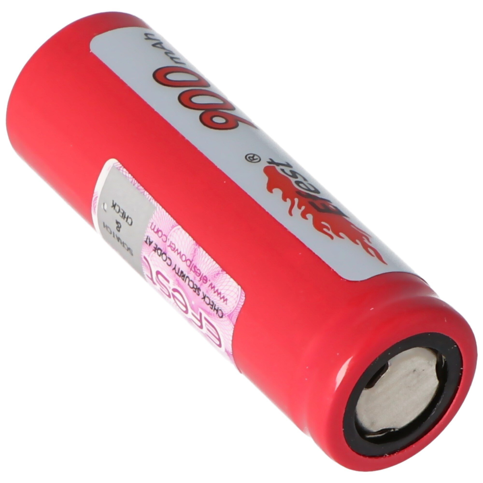 Efest IMR 16500 900mAh 3.6V - 3.7V Li-ion pil pozitif kutup düz, boyutlar 50.05x16.6mm not