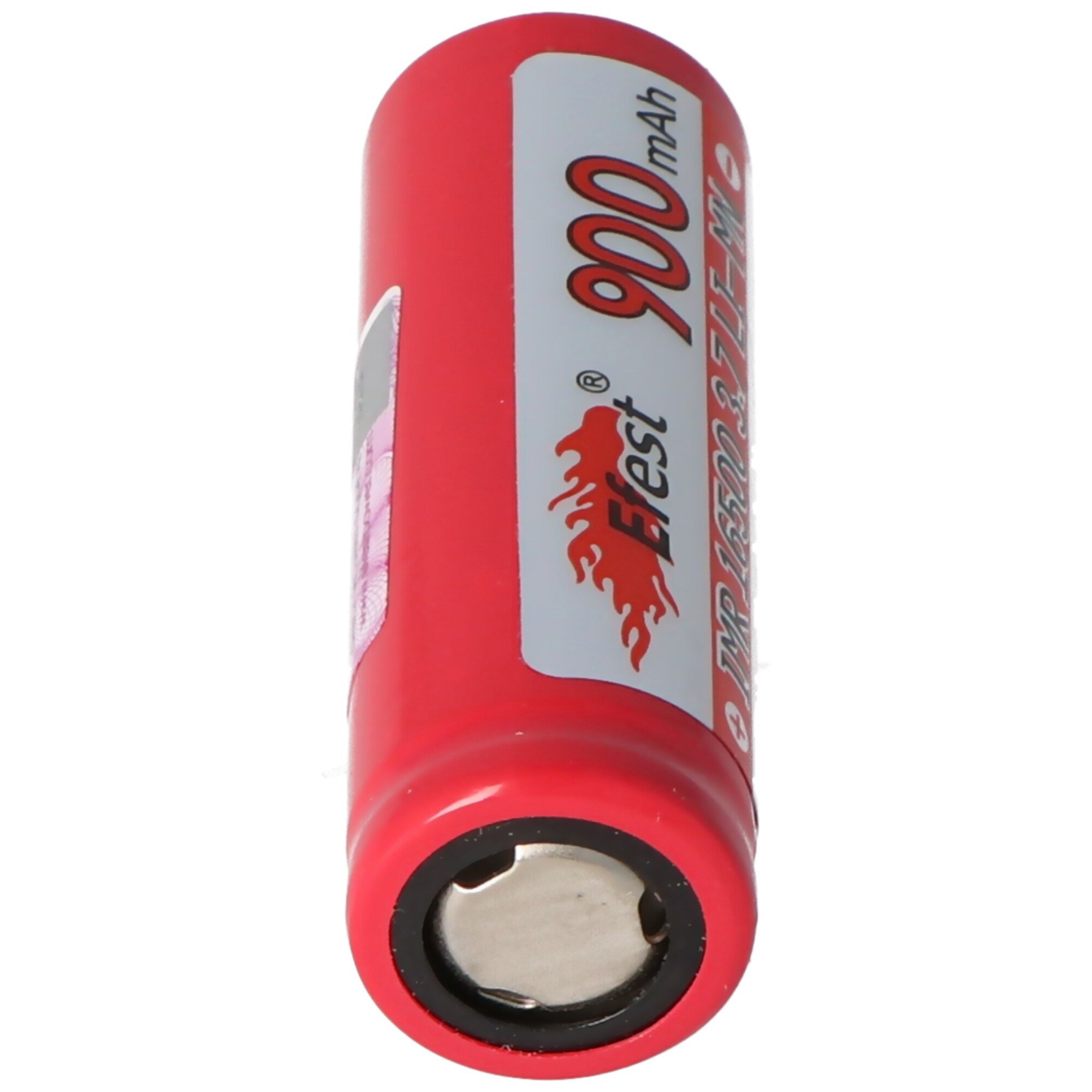 Efest IMR 16500 900mAh 3.6V - 3.7V Li-ion pil pozitif kutup düz, boyutlar 50.05x16.6mm not