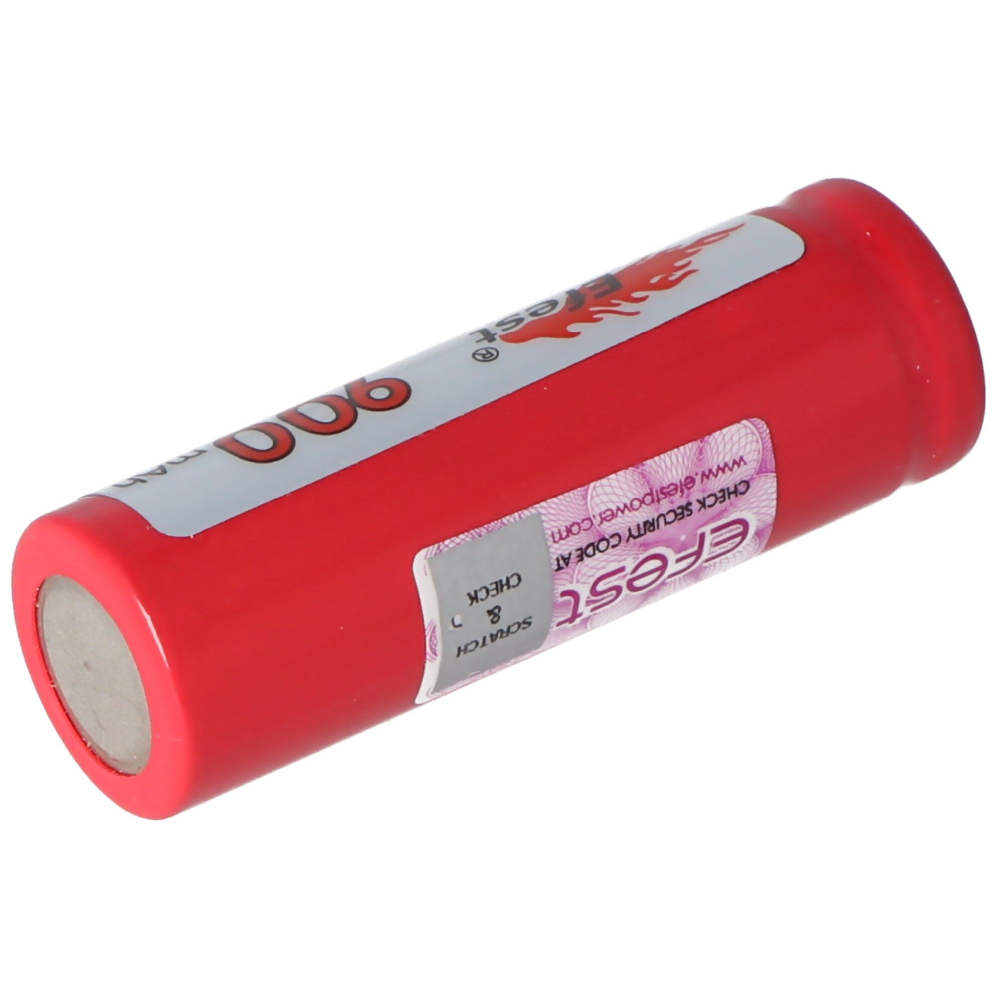 Efest IMR 16500 900mAh 3.6V - 3.7V Li-ion pil pozitif kutup düz, boyutlar 50.05x16.6mm not