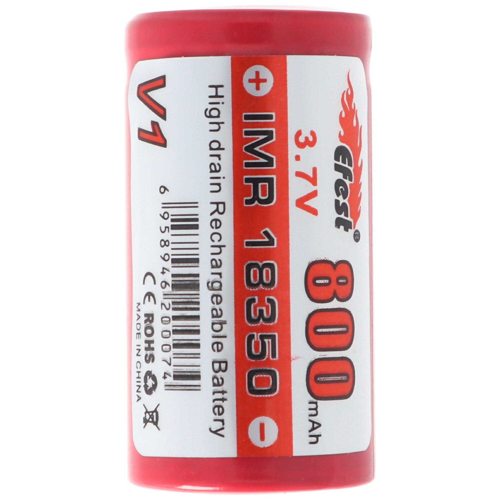 Efest IMR 18350 V1 - 800mAh 3.7V Li-Ion (pozitif kutup düz)