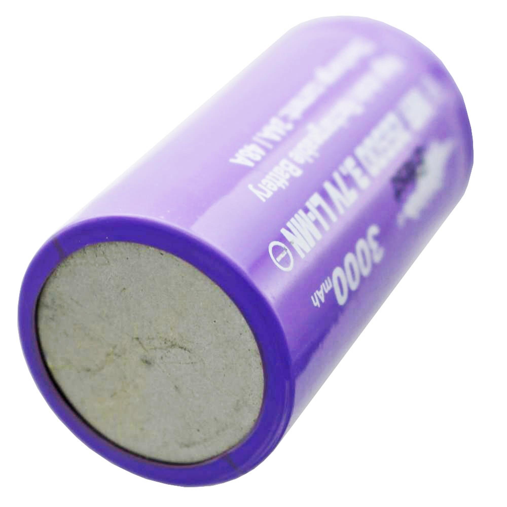 Efest IMR 26500 Li-ion 3.6V - pozitif kutup düz ile 3.7V 3000mAh, not boyutları 50.07x26.26mm