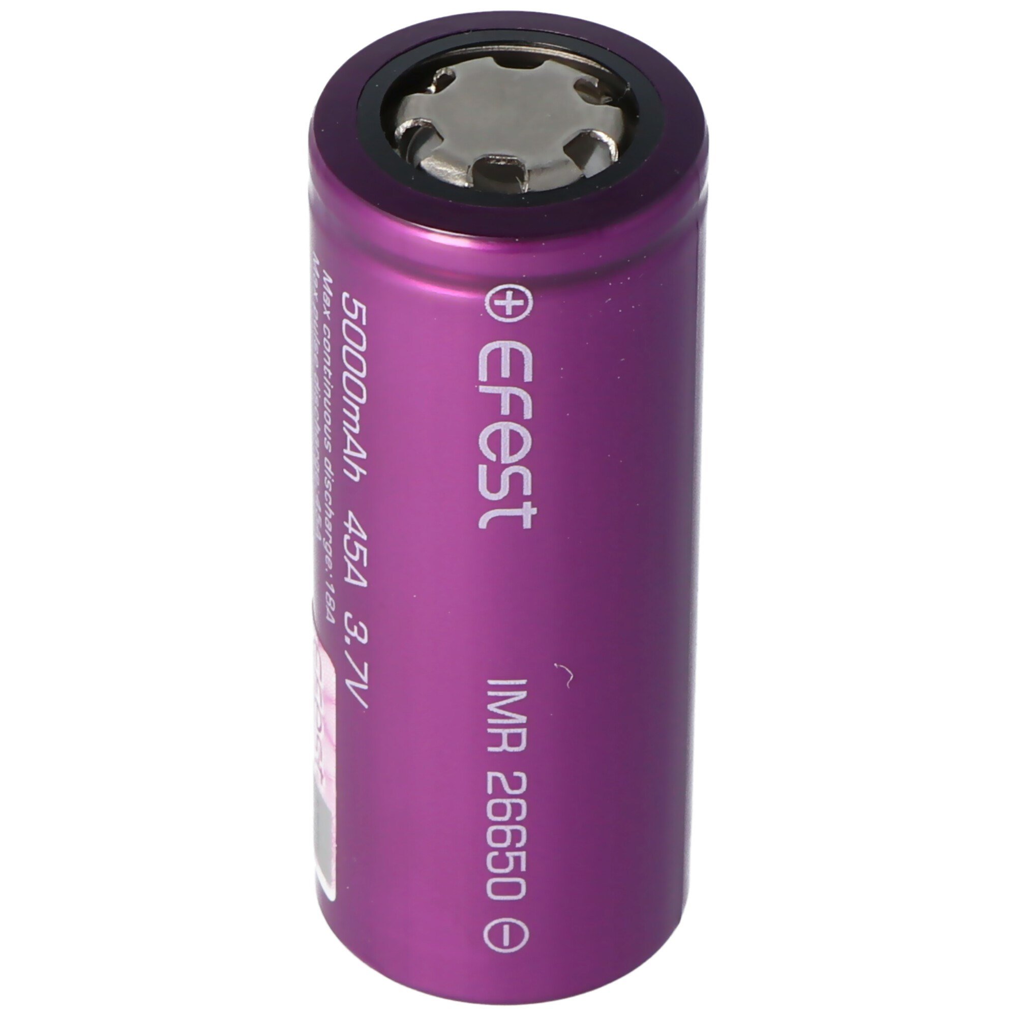 Efest Purple IMR26650 5000mAh, 3.6V - 3.7V Li-Ion pil korumasız 26.12x66.5mm