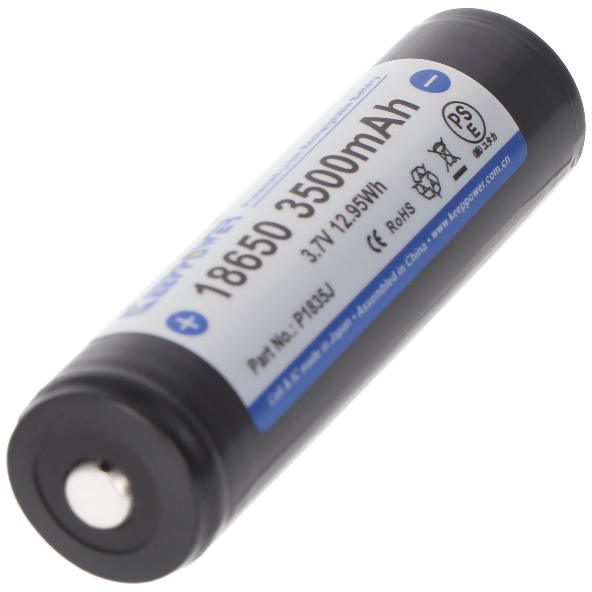 Keeppower 18650 - 3500mAh 3.6V - 3.7V Li-ion pil korumalı (pozitif kutup artırıldı) NCR18650GA