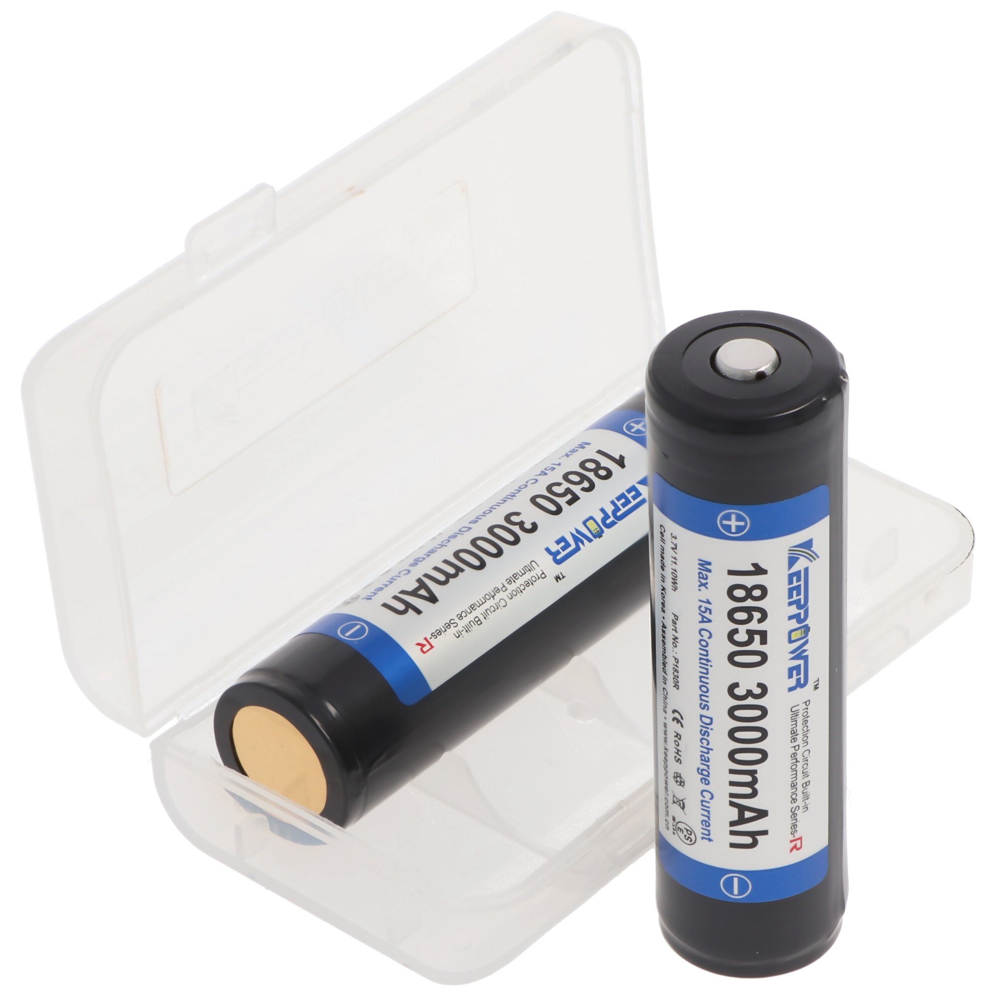 Keeppower 18650 3000mAh 3.6V - 3.7V Li-ion pil PCB korumalı