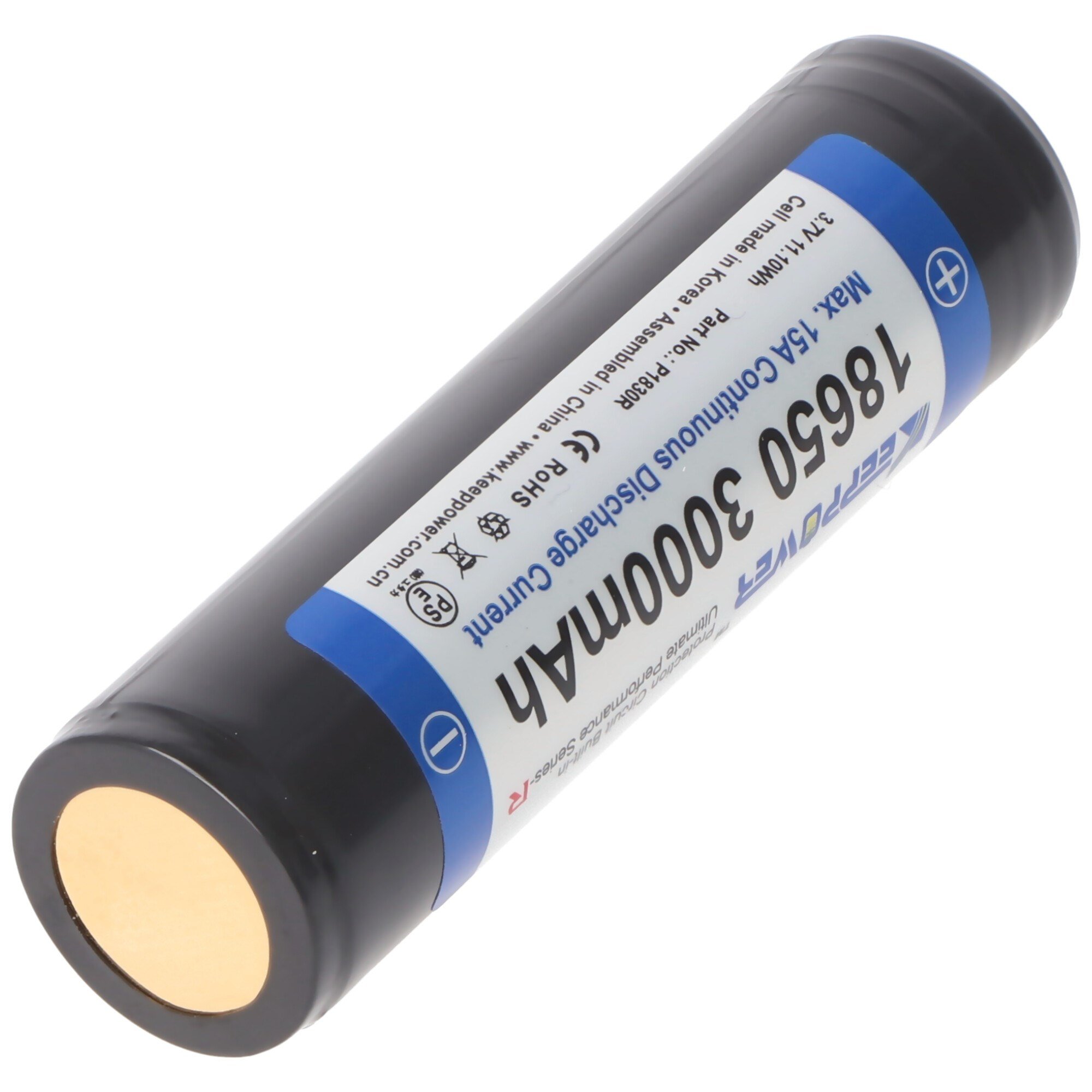 Keeppower 18650 3000mAh 3.6V - 3.7V Li-ion pil PCB korumalı