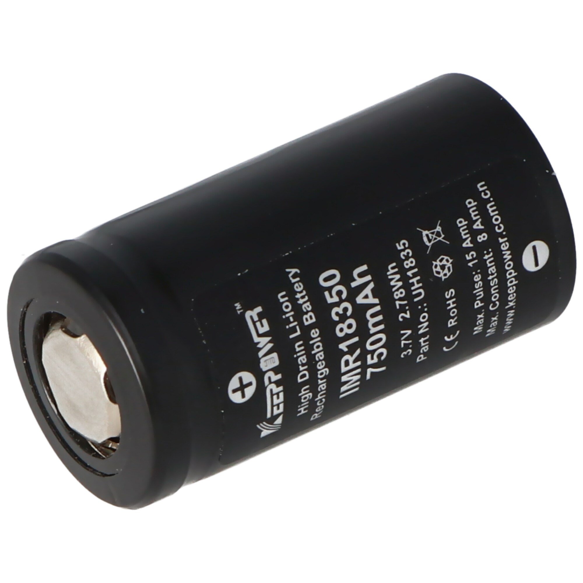 Keeppower IMR18350 - 750mAh, 3.7V (8A) Li-ion pil