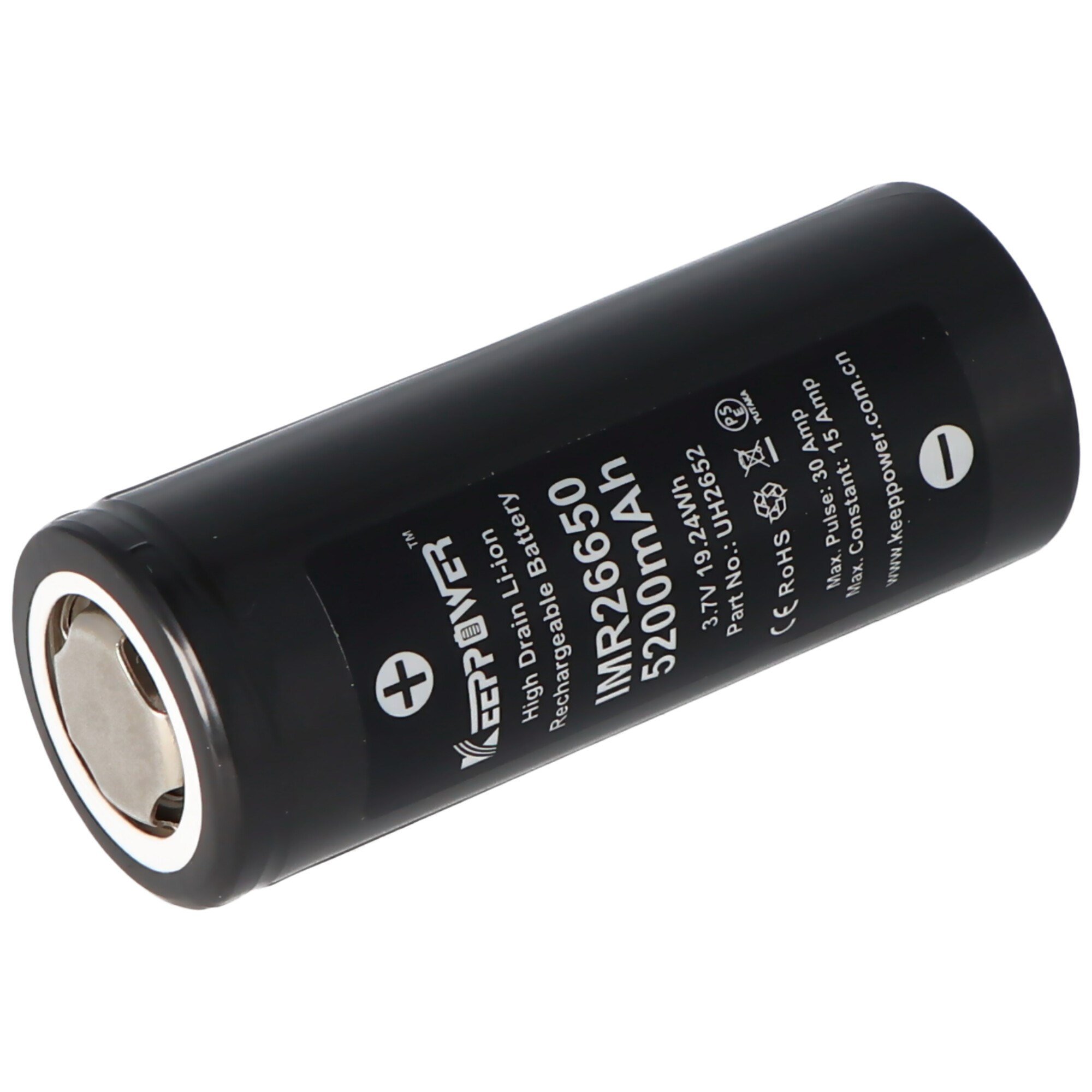Keeppower IMR26650 - 5200mAh, 15A, 3.6V - 3.7V Li-ion pil