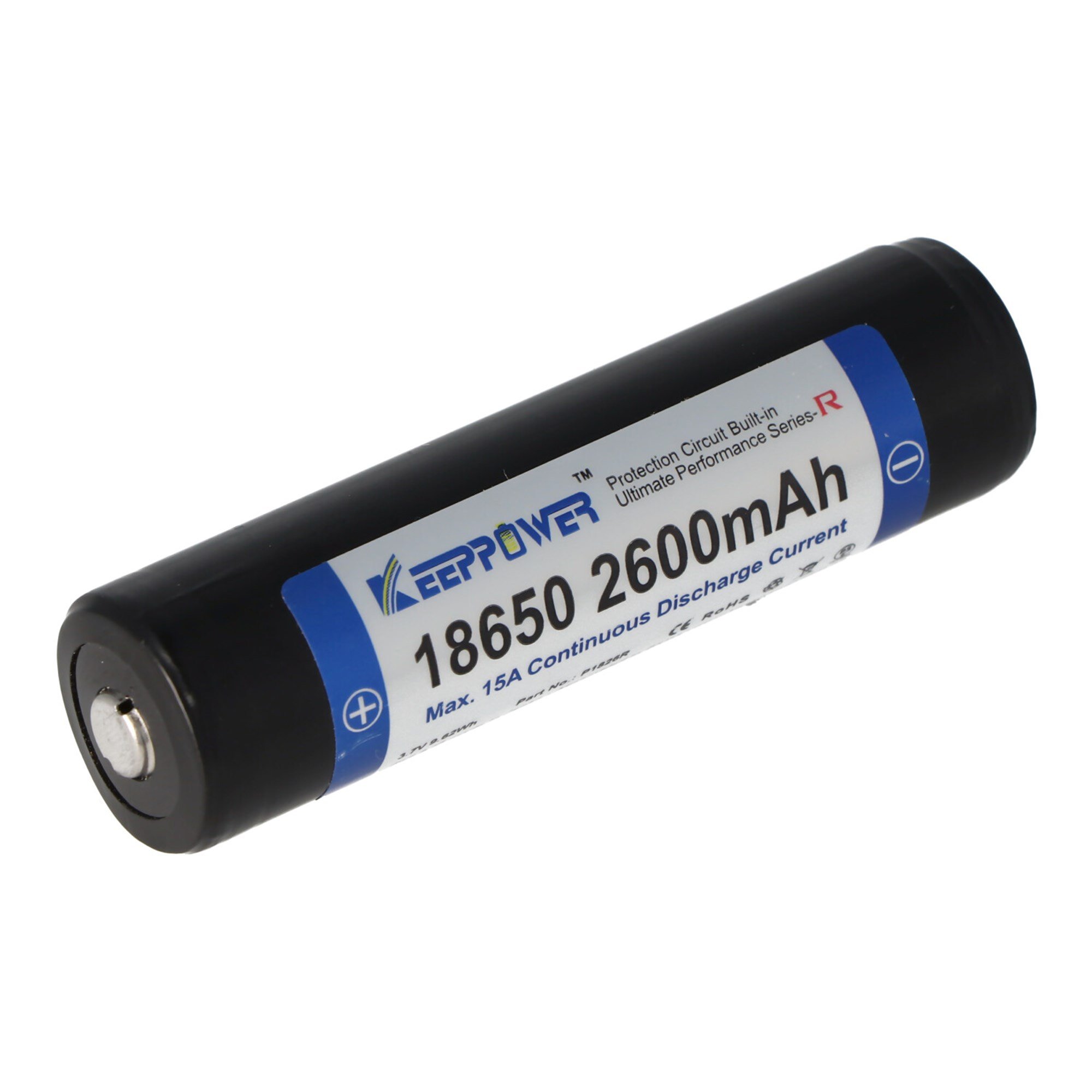 Keeppower R 18650 2600mAh 3.6V - 3.7V Li-ion pil korumalı (pozitif kutup artırıldı)