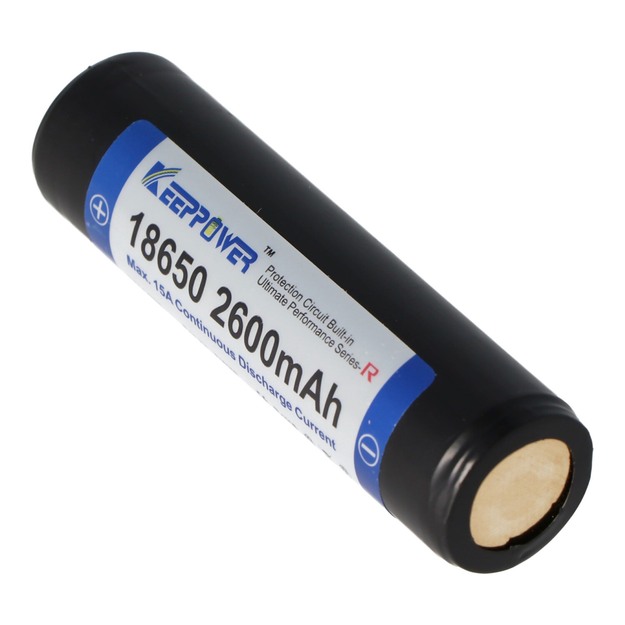 Keeppower R 18650 2600mAh 3.6V - 3.7V Li-ion pil korumalı (pozitif kutup artırıldı)