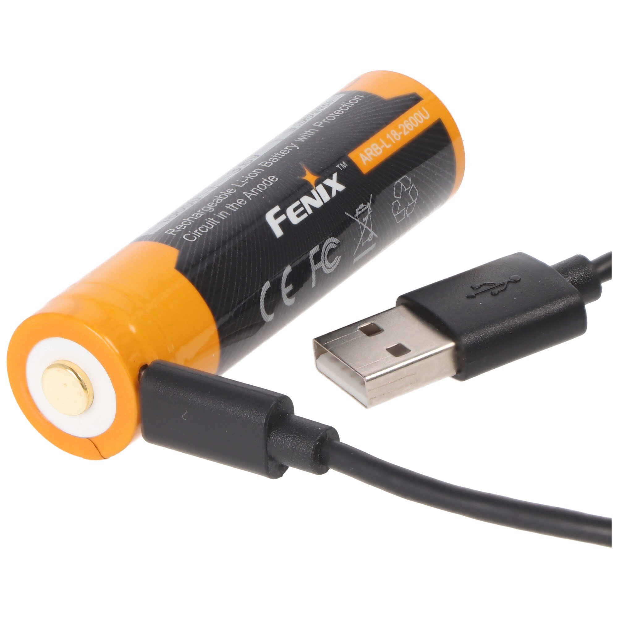 Li-ion pil 18650, USB şarj fonksiyonu ile çoklu korumalı, 70x18.6mm AccuCell AccuSafe ile 1 adet