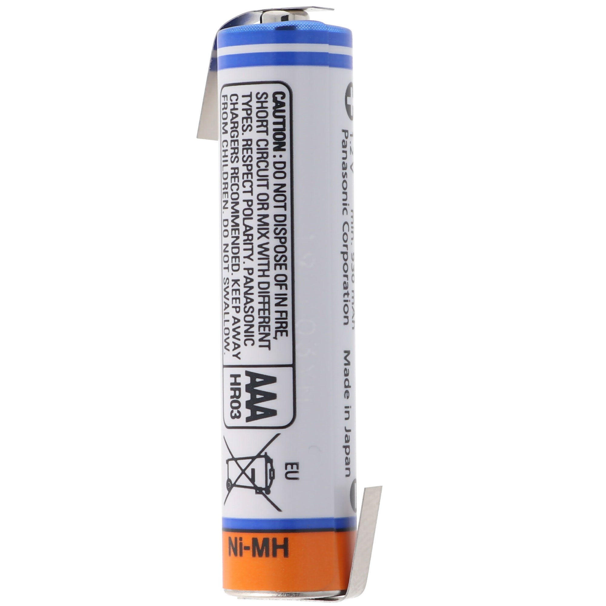 Panasonic BK-4HGAE Mikro AAA HR-4U Z şekilli lehim tırnaklı NiMH pil