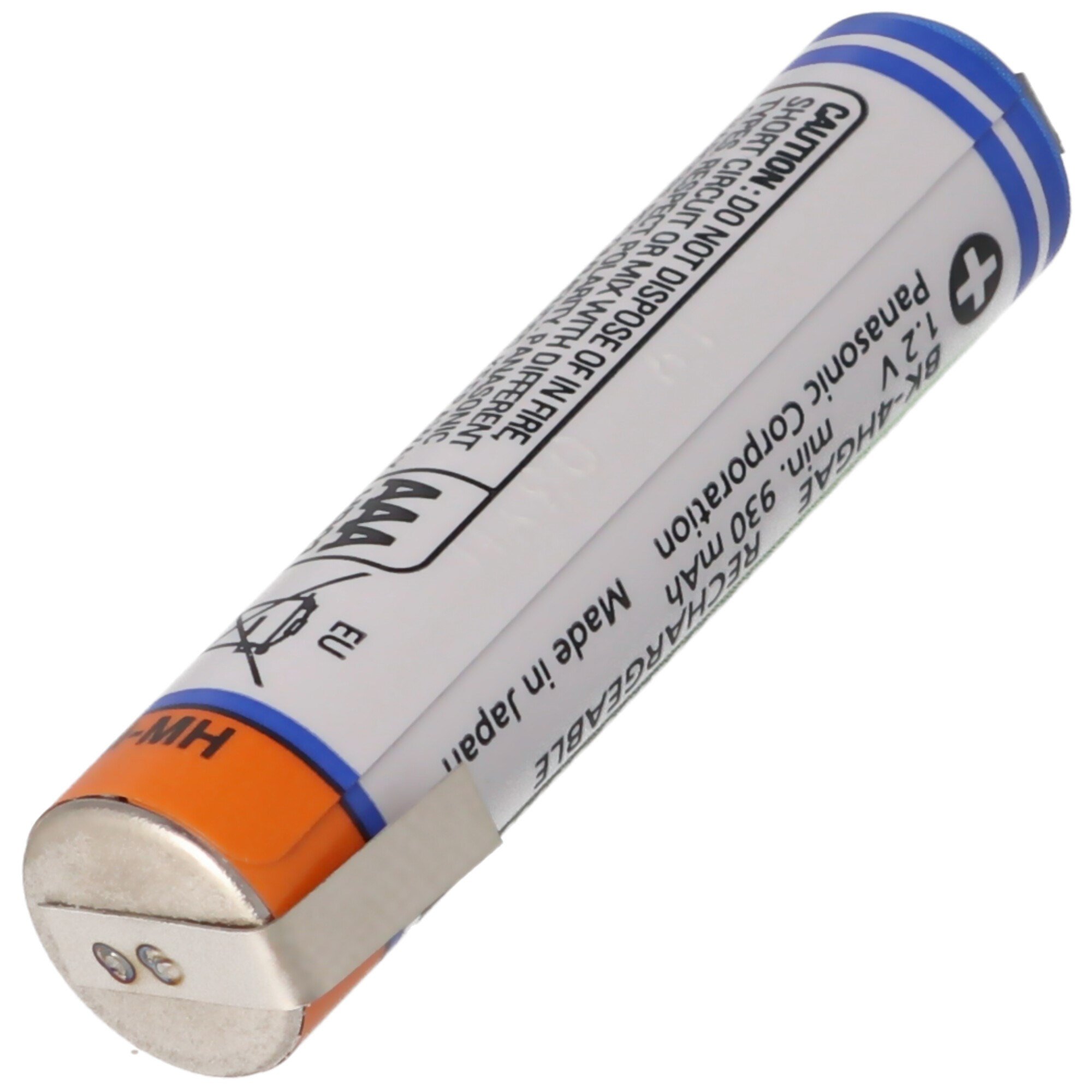 Panasonic BK-4HGAE Mikro AAA HR-4U Z şekilli lehim tırnaklı NiMH pil