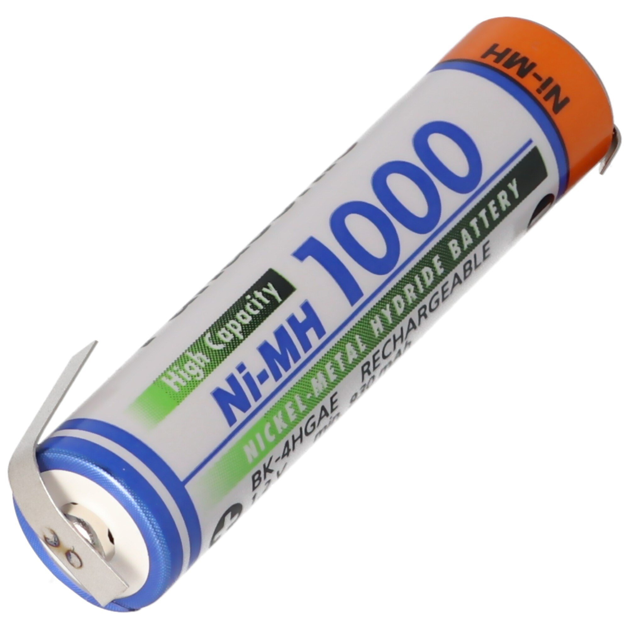 Panasonic BK-4HGAE Mikro AAA HR-4U Z şekilli lehim tırnaklı NiMH pil