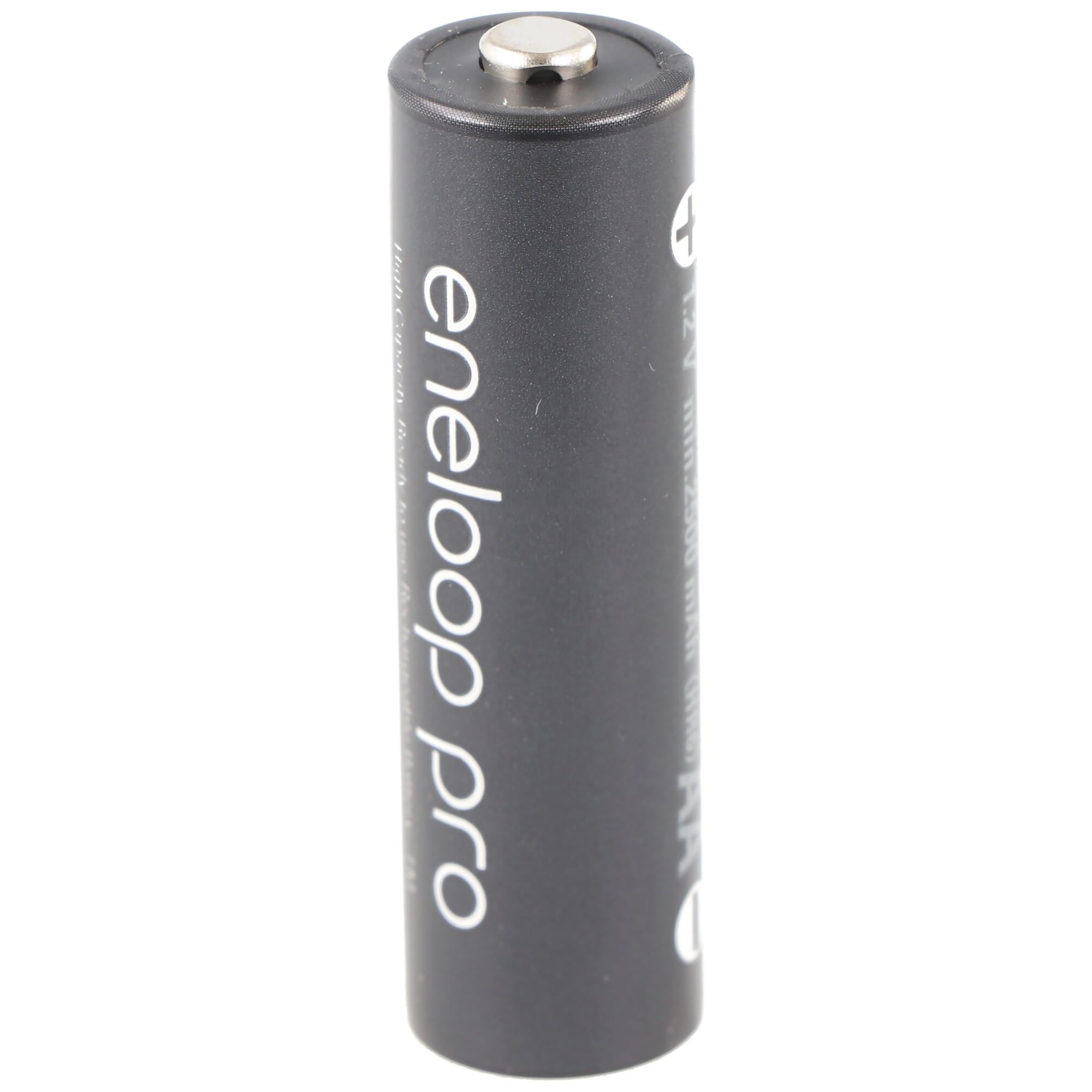 Panasonic eneloop pro, önceden şarj edilmiş, perakende blister (4'lü paket) BK-3HCDE/4BE şarj edilebilir pil NiMH, Mignon, AA, HR06, 1.2V ve 2500mAh 5410853064152