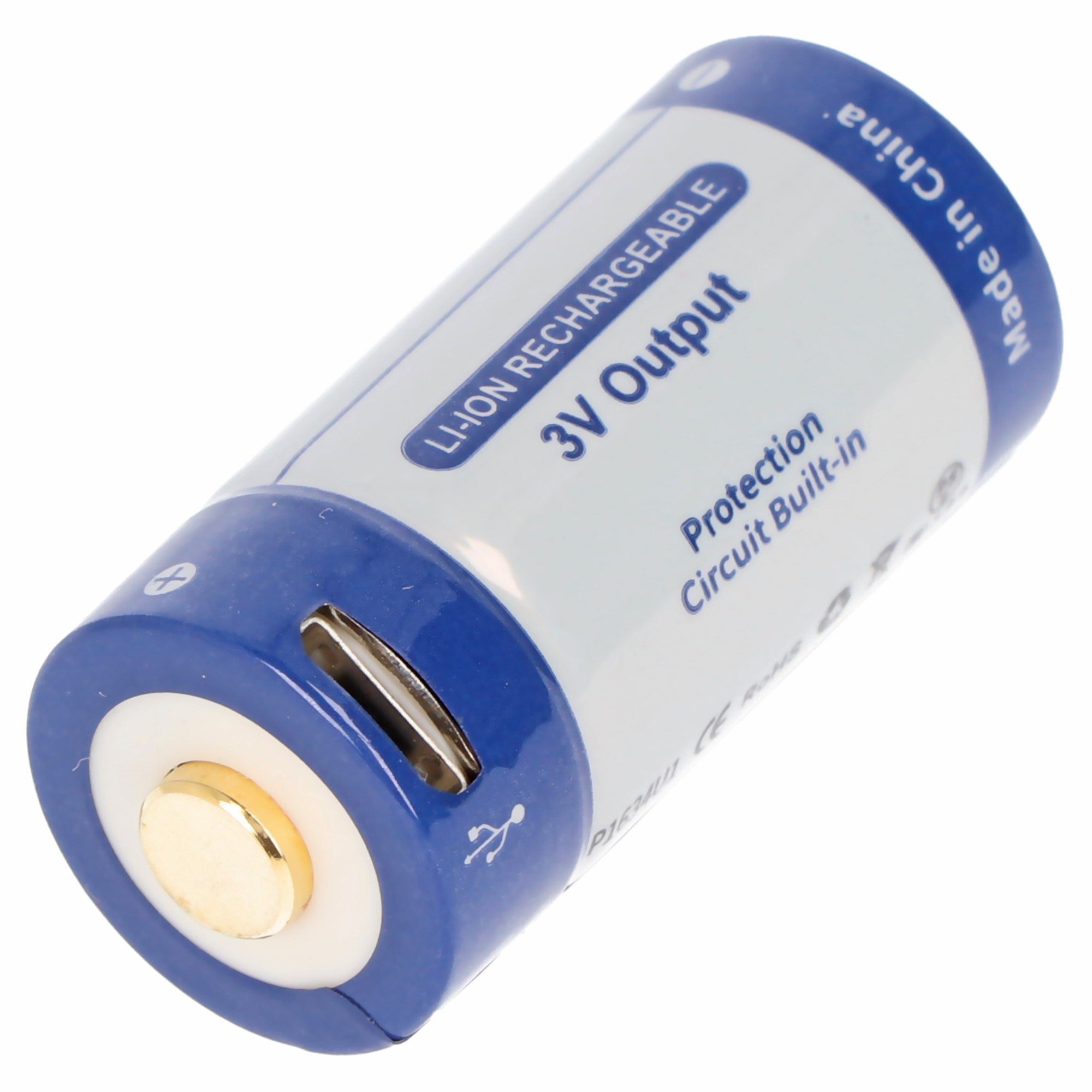 RCR123A 3V 880mAh 1.5A lityum iyon pil 16340, yalnızca mikro USB ile şarj edilebilir