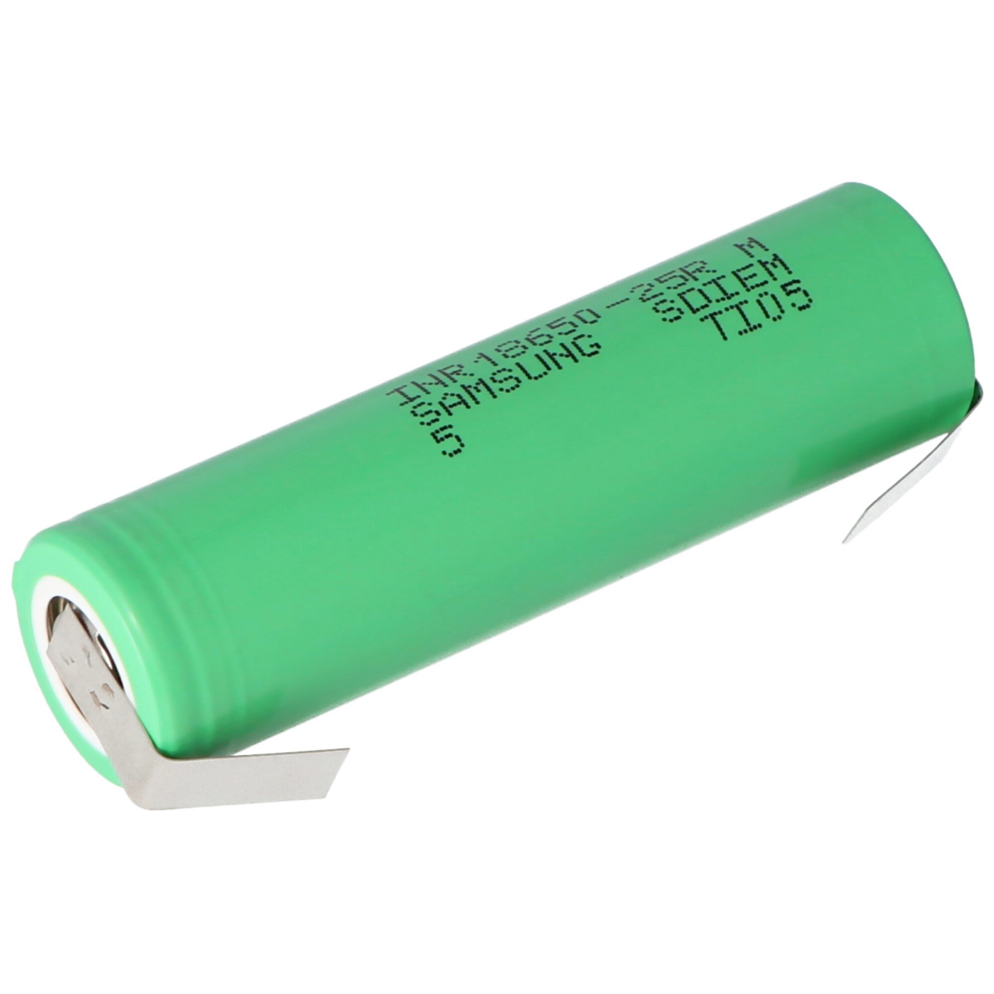Samsung INR18650-25R 2500mAh 3.6V - 3.7V lehim tırnağı U şekli ile korunmasız