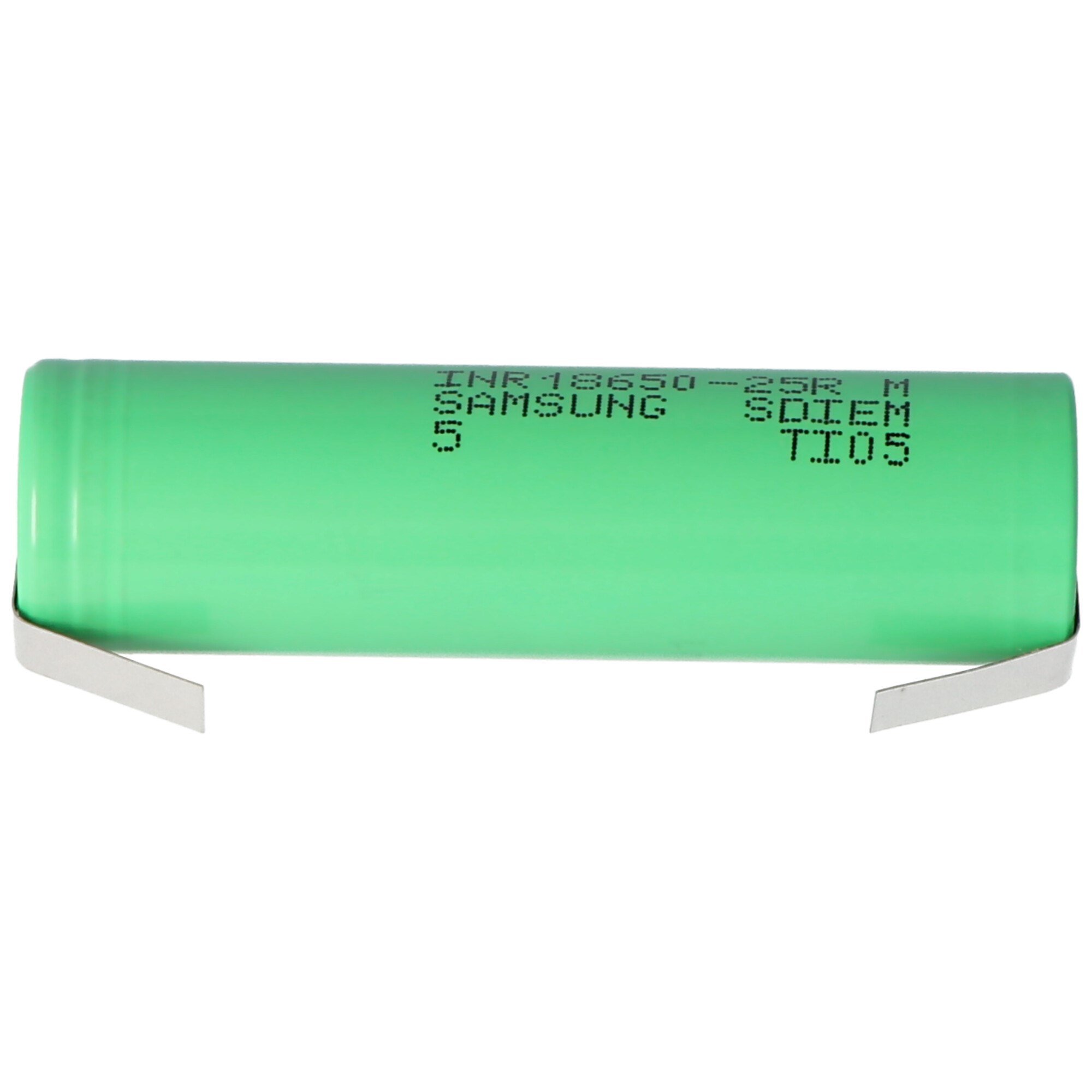 Samsung INR18650-25R 2500mAh 3.6V - 3.7V lehim tırnağı U şekli ile korunmasız