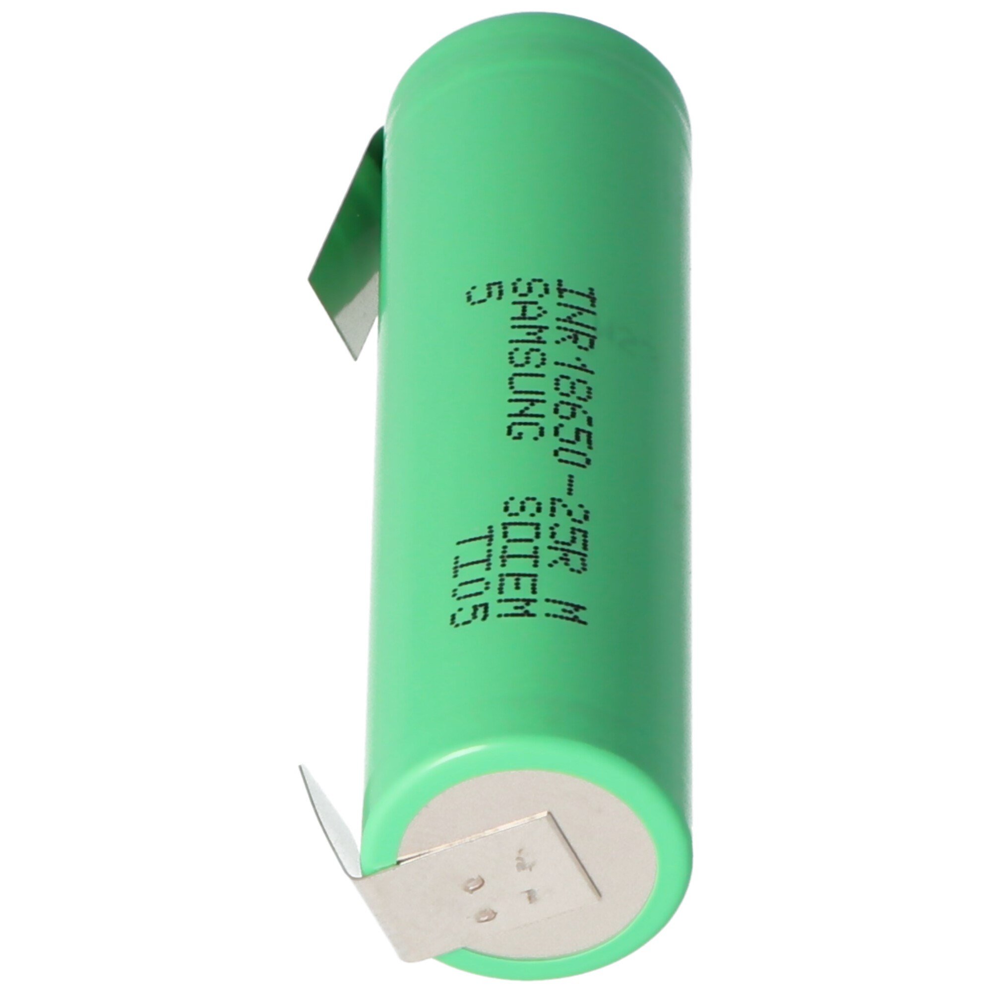 Samsung INR18650-25R 2500mAh 3.6V - 3.7V lehim tırnağı U şekli ile korunmasız