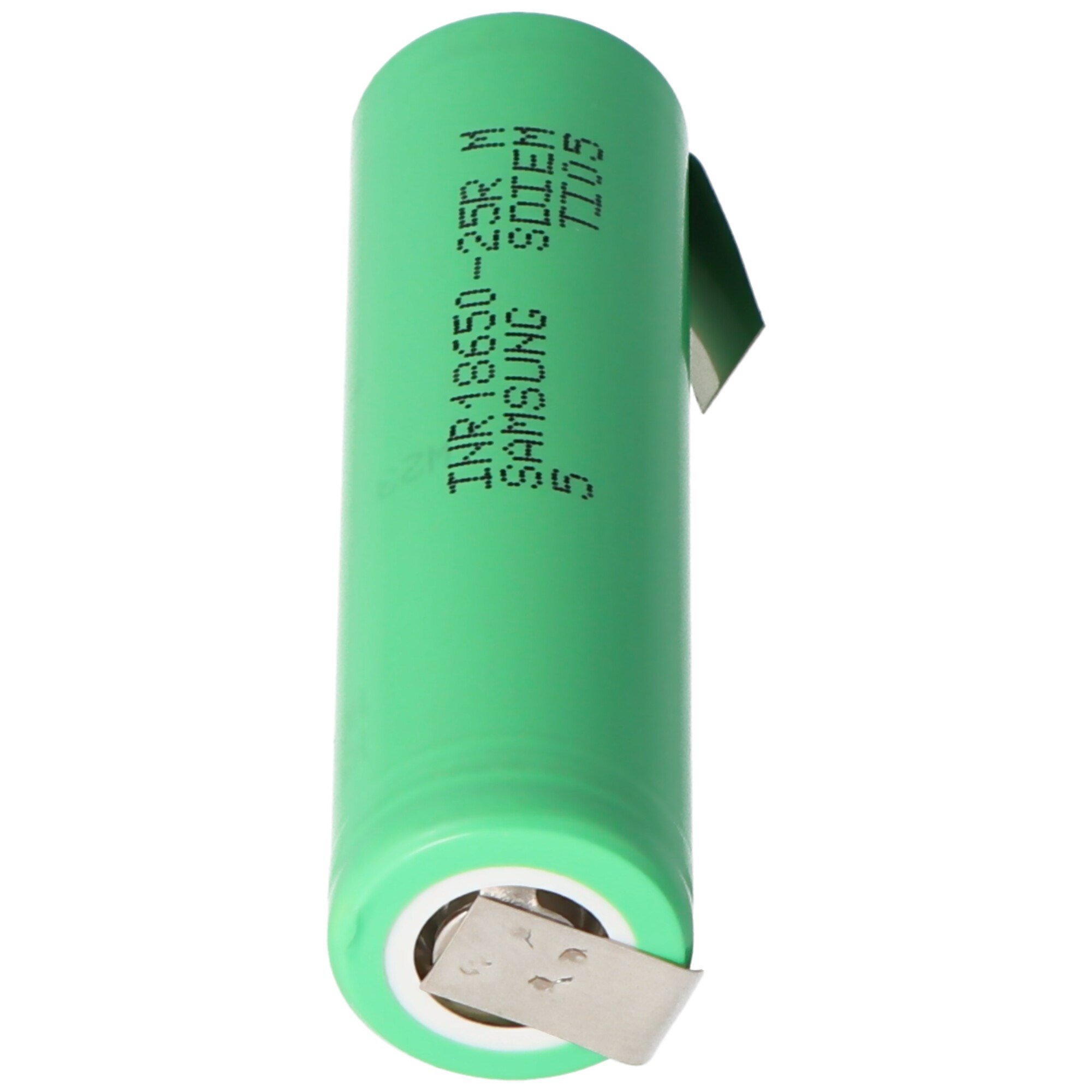 Samsung INR18650-25R 2500mAh 3.6V - 3.7V lehim tırnağı U şekli ile korunmasız