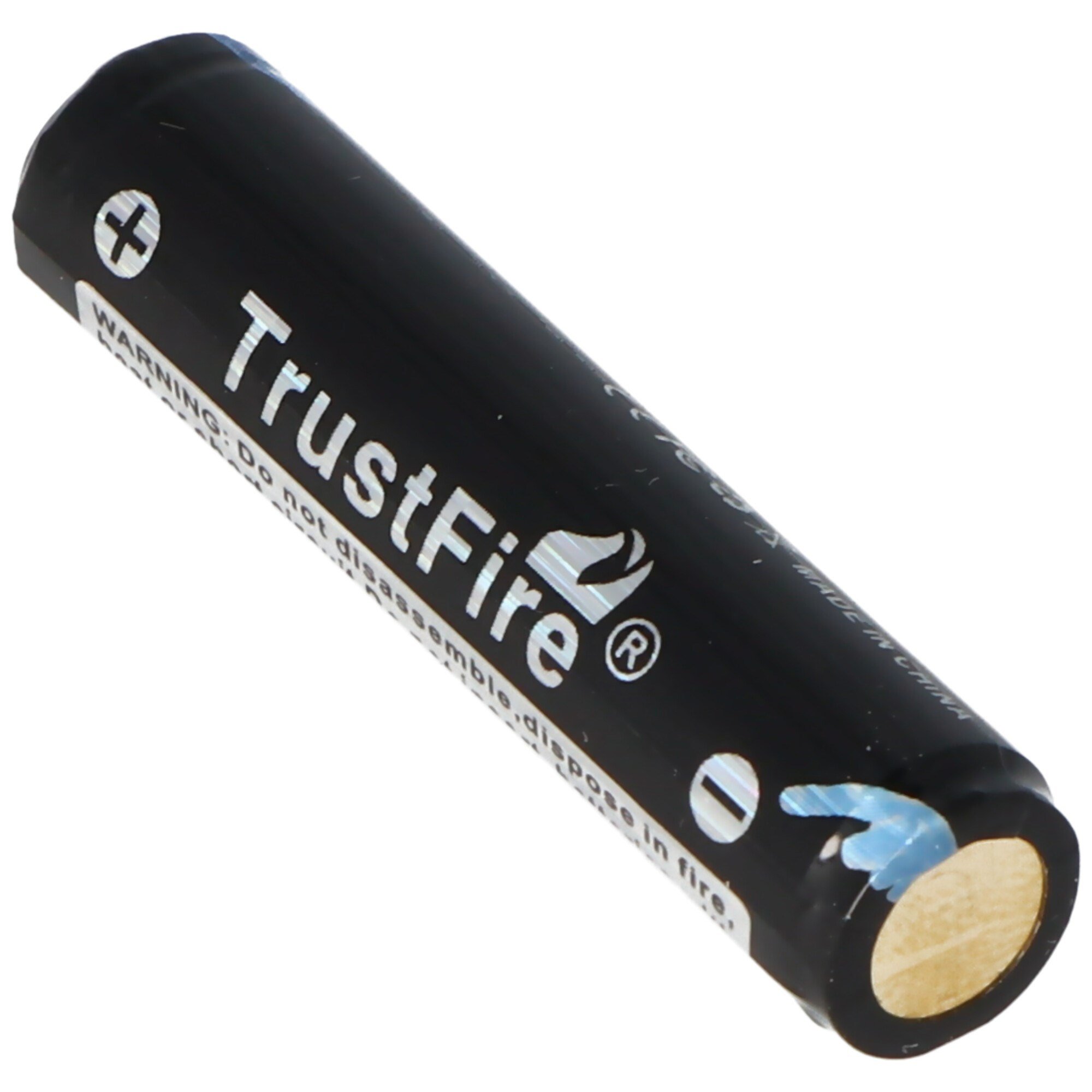 Trustfire 10440 300mAh 3.6V - 3.7V korumalı Li-ion hücre Alev, kafa 46.22x15mm